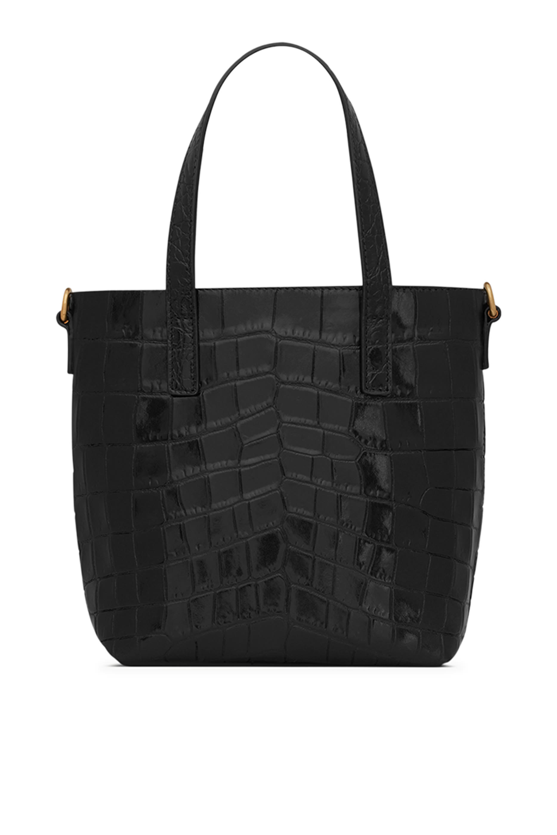 Mini Toy Shopping Bag in Crocodile-Embossed Leather 