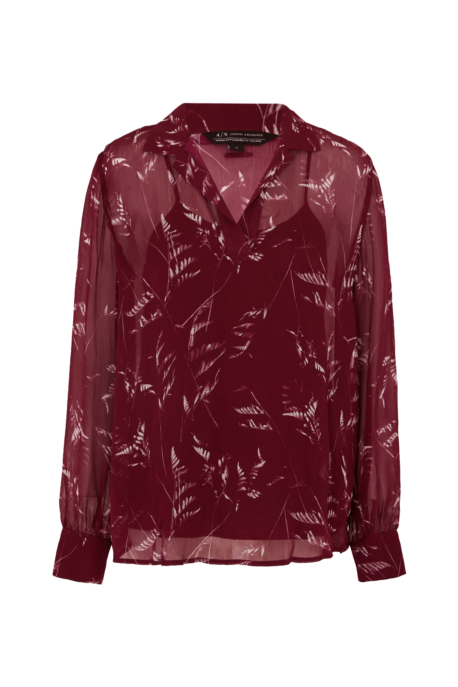 Foliage Print Chiffon Top 