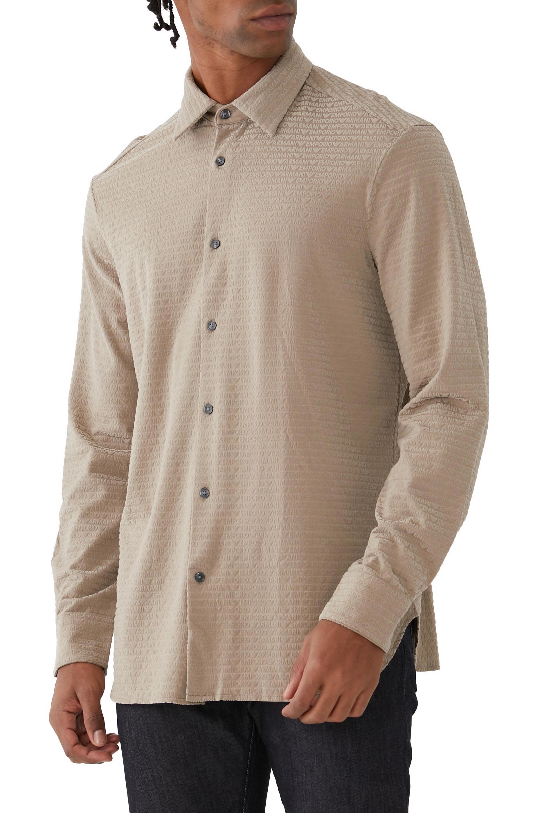 Micro EA Text Logo Long Sleeves Shirt