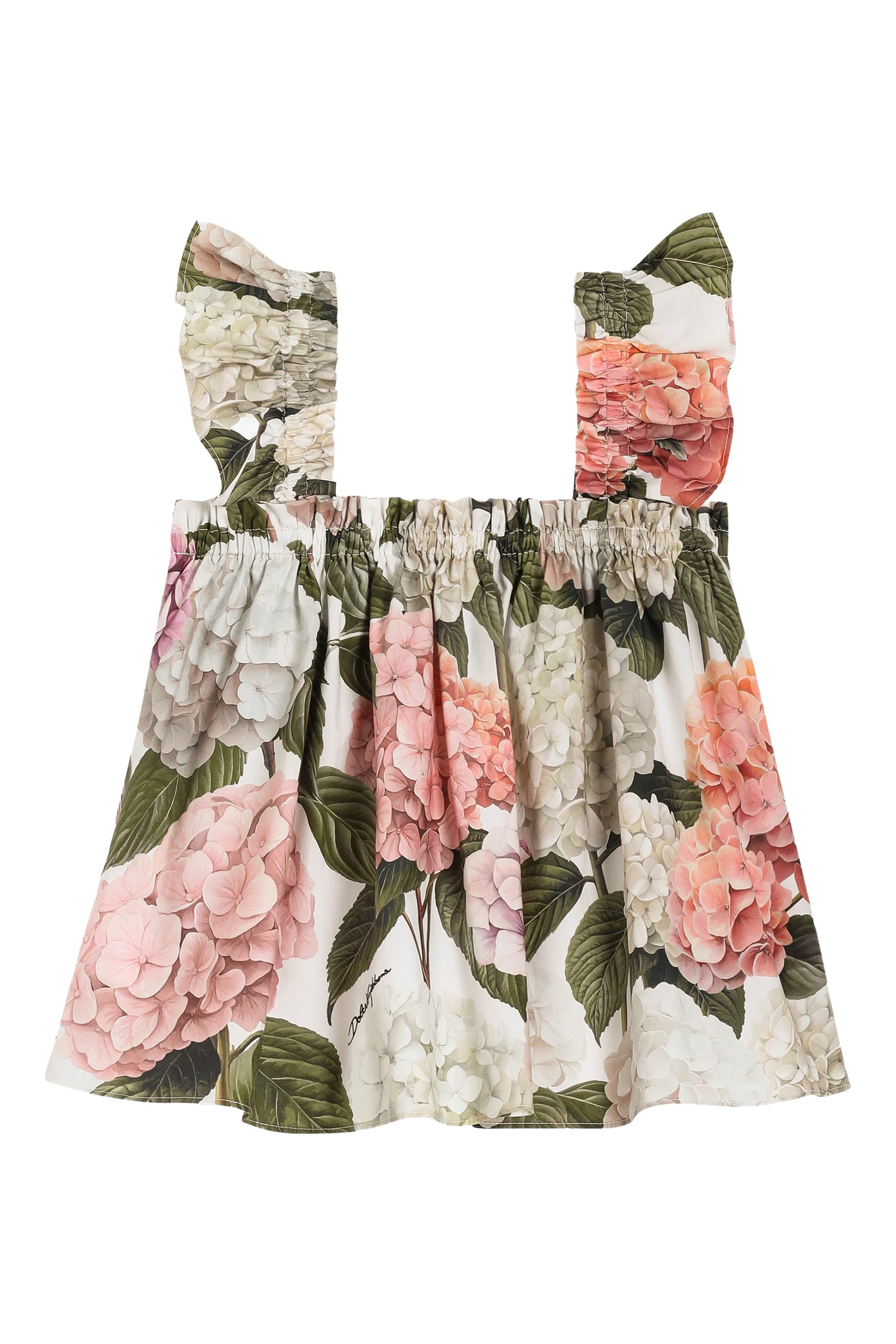 Kids Hydrangea-Print Poplin Top