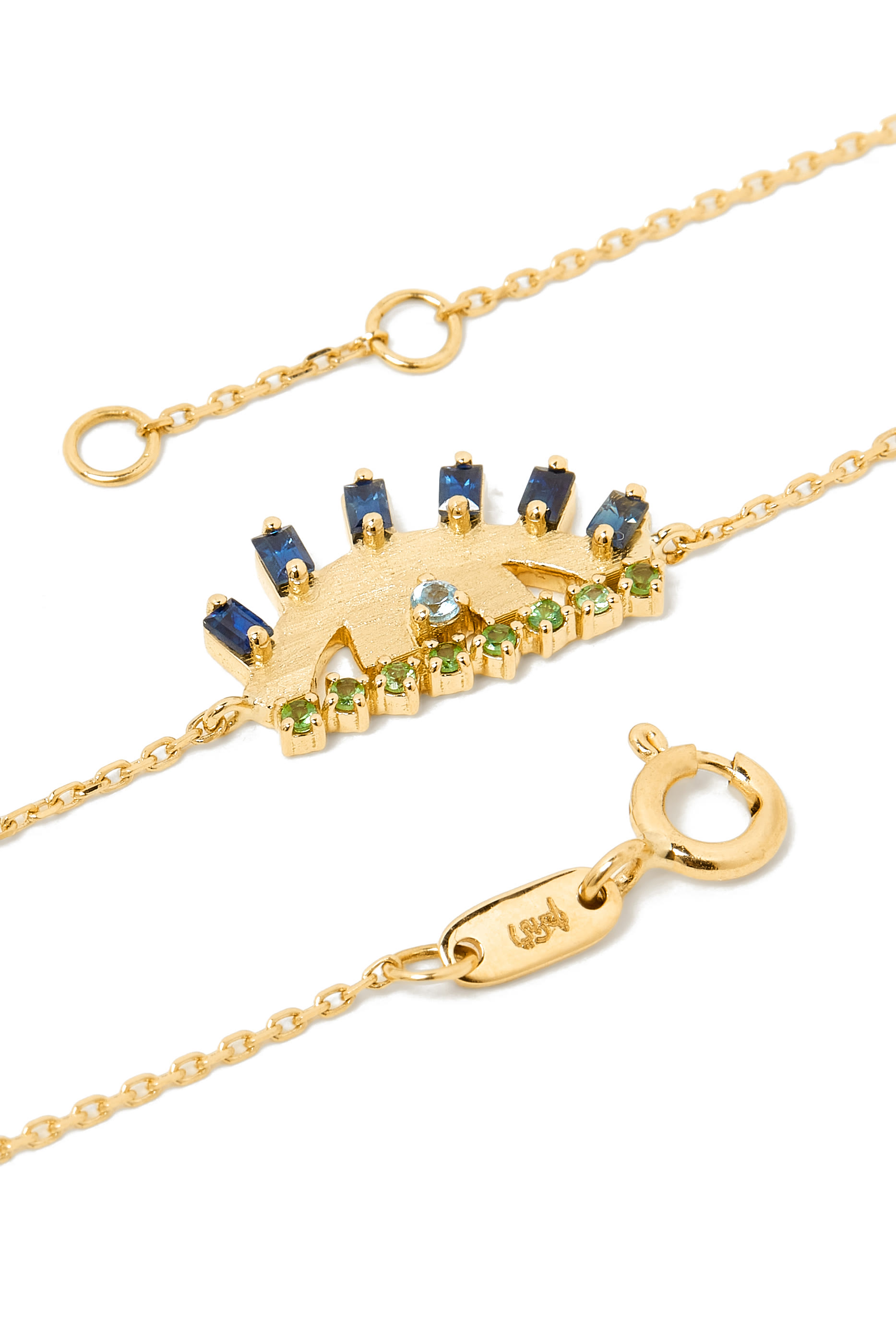 Ya Ein Bracelet, 18k Yellow Gold with Topaz, Emerald & Sapphire