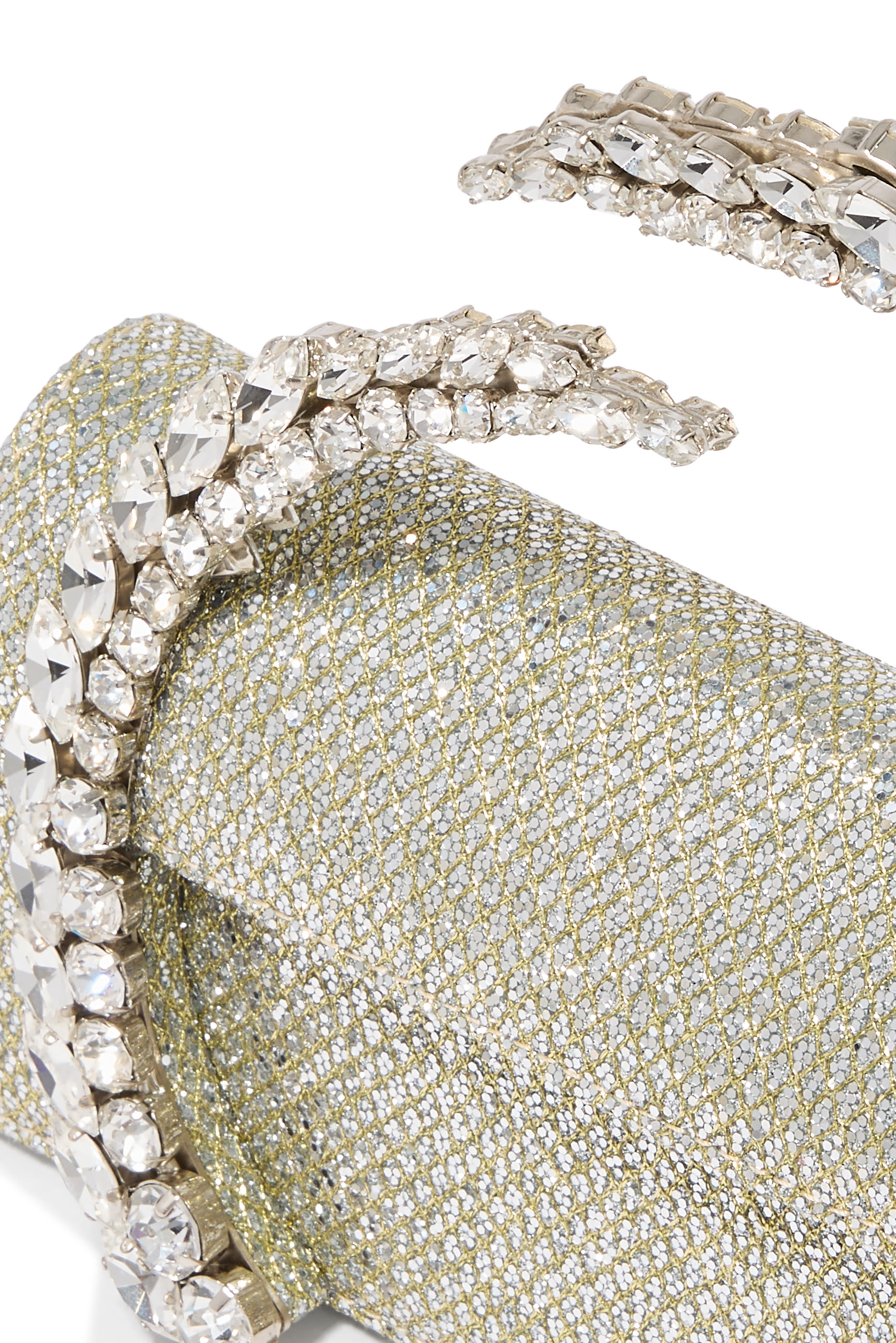 Karma Stone-Encrusted Lace Clutch