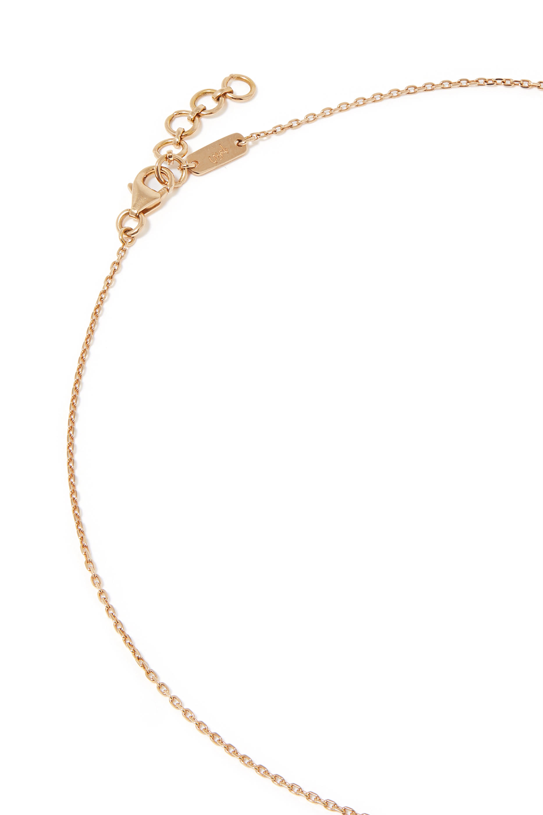 Letter KHAA Necklace, 18k Rose Gold & Diamonds