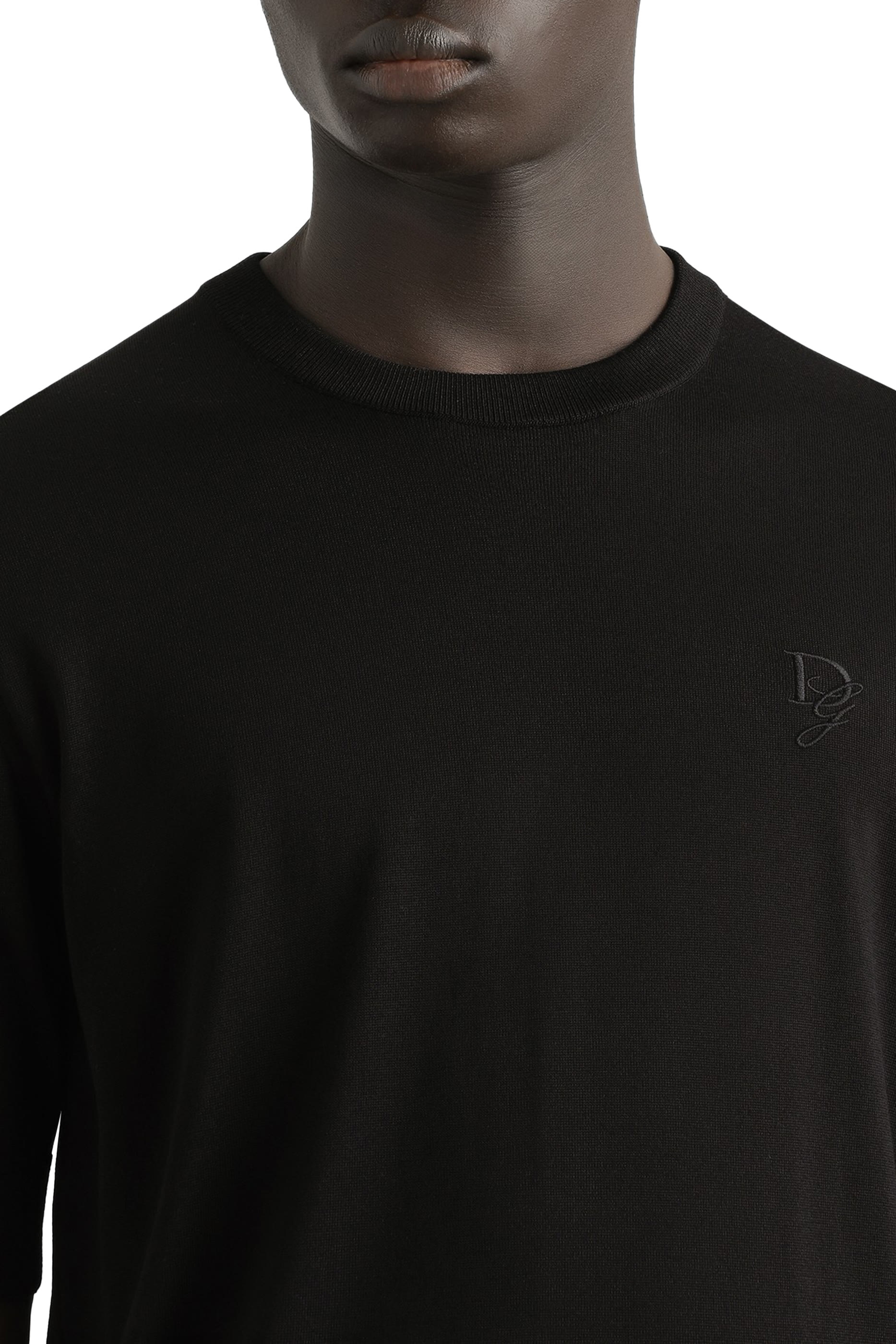 Silk Round Neck Sweater With DG Embroidery