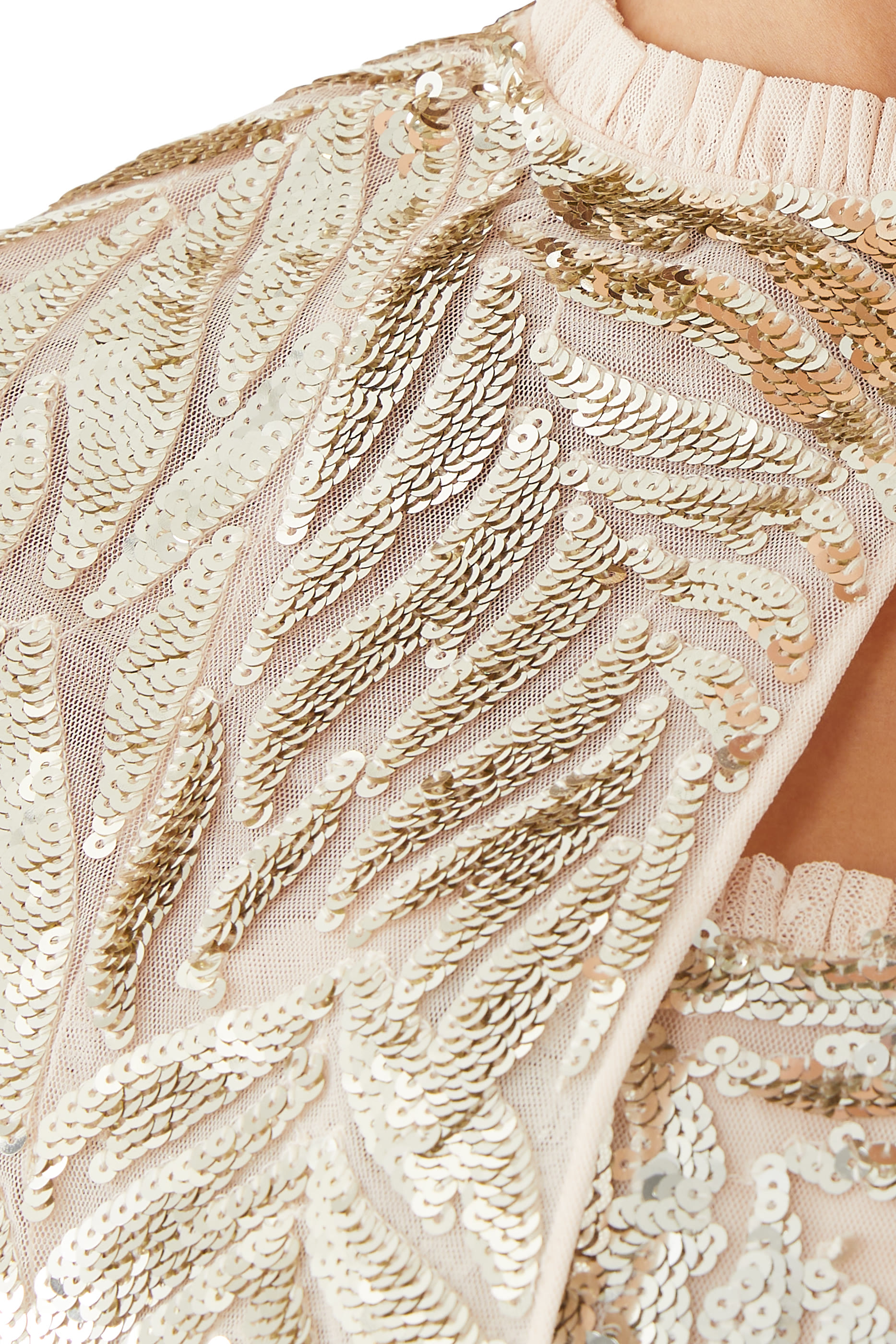 Feather Sequin Short Open Cape