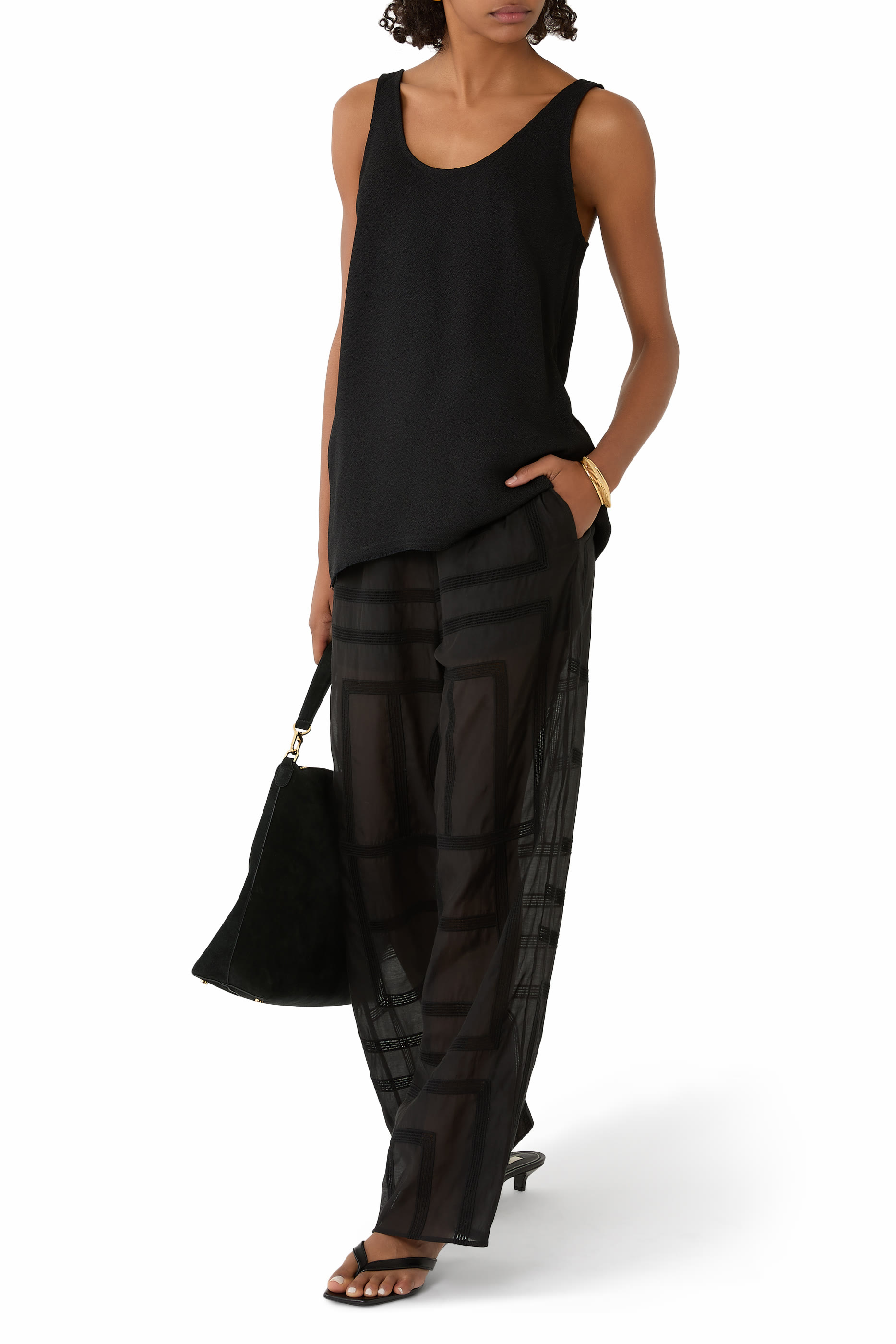  Monogram Crochet Pajama Trousers