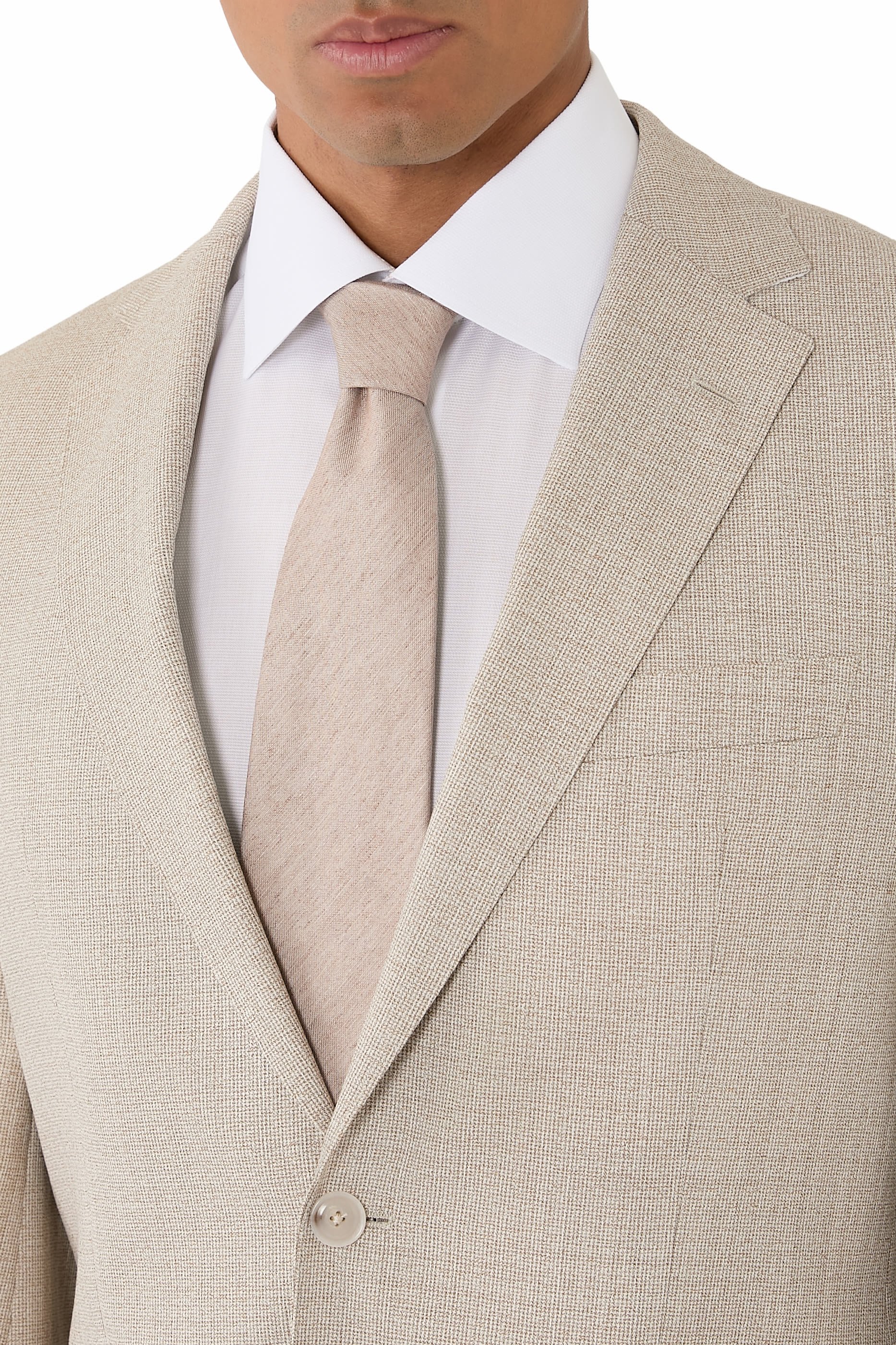 Solid Woven Linen Silk Tie