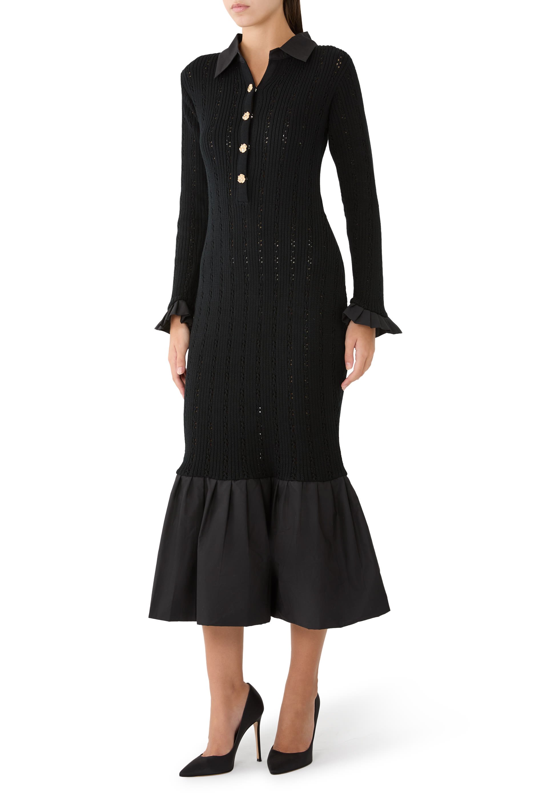 Crochet Knit Midi Dress