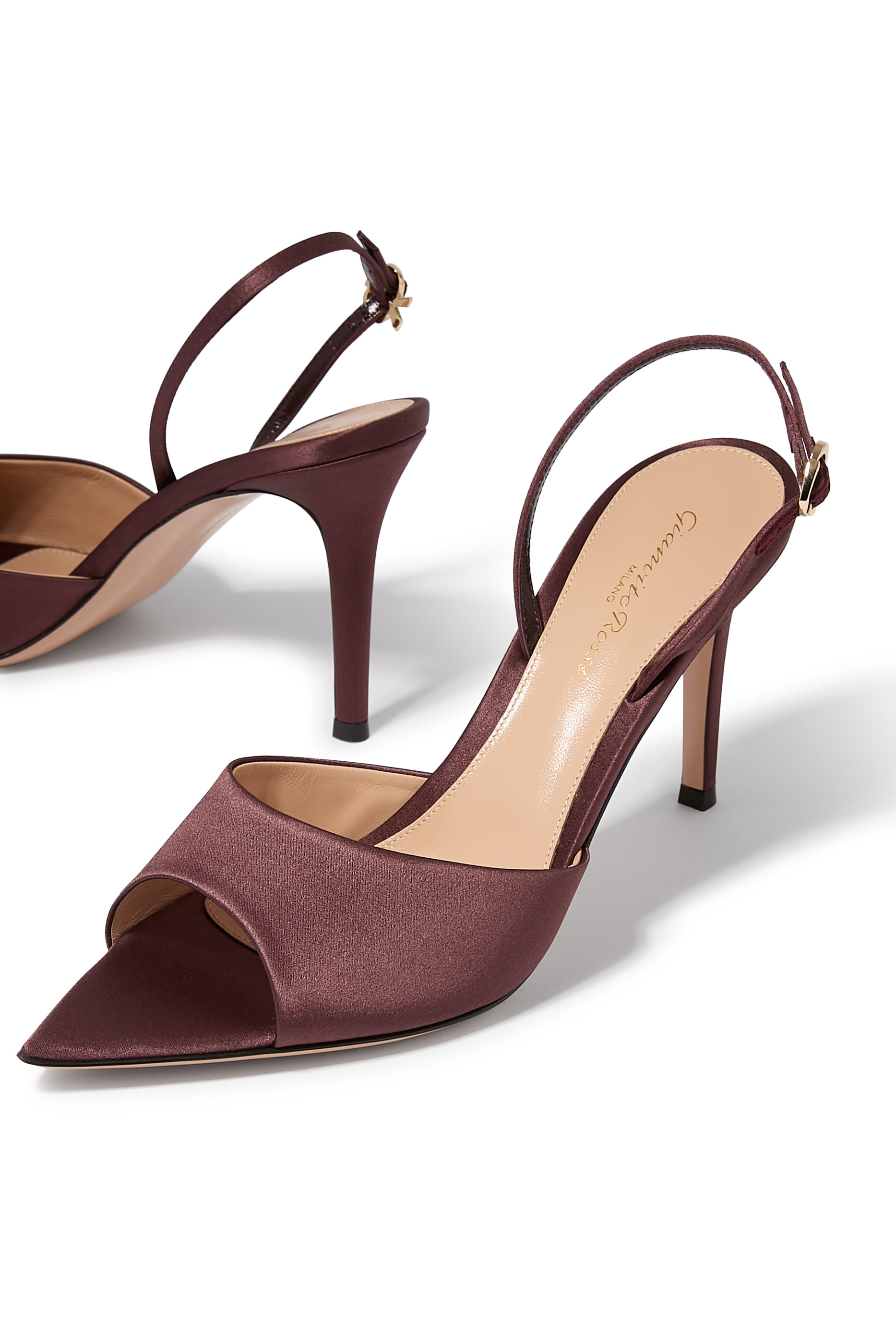 Elle Satin 85 Slingback Mules