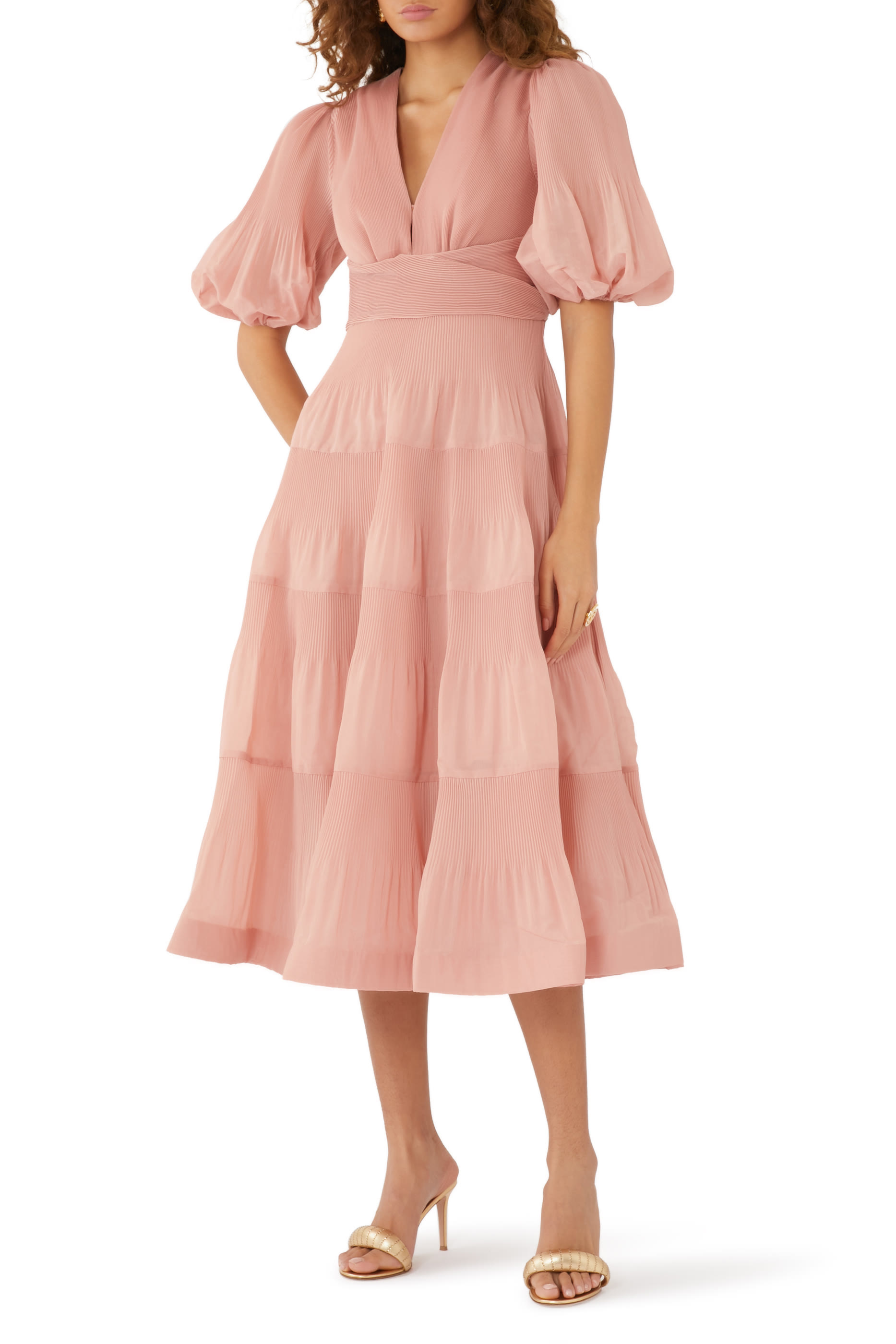 Pleated Midi Dress