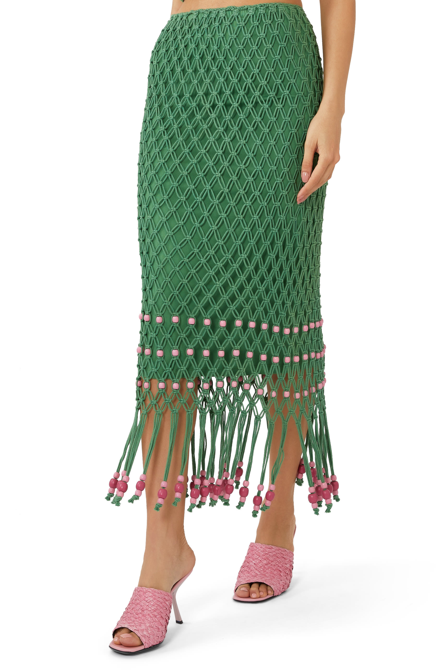 Reis Beaded Macrame Skirt