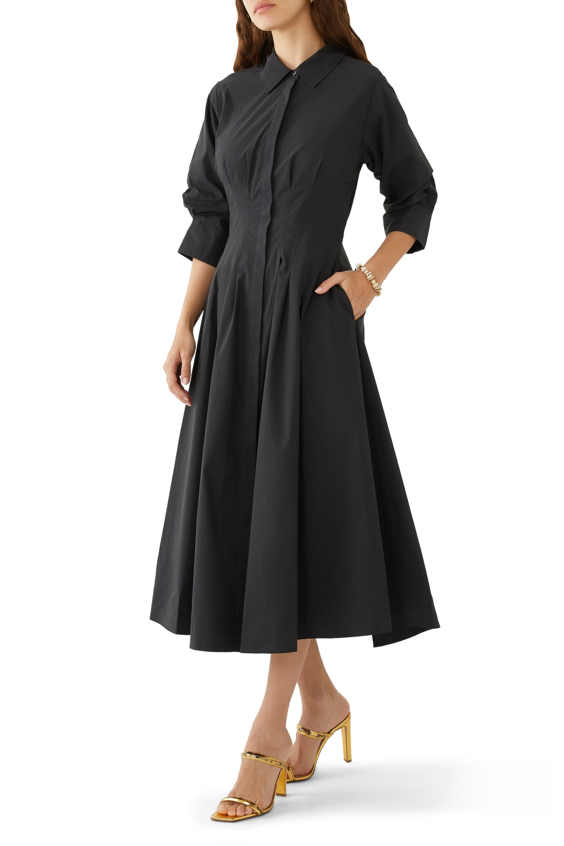 Jazz Pintuck Midi Dress