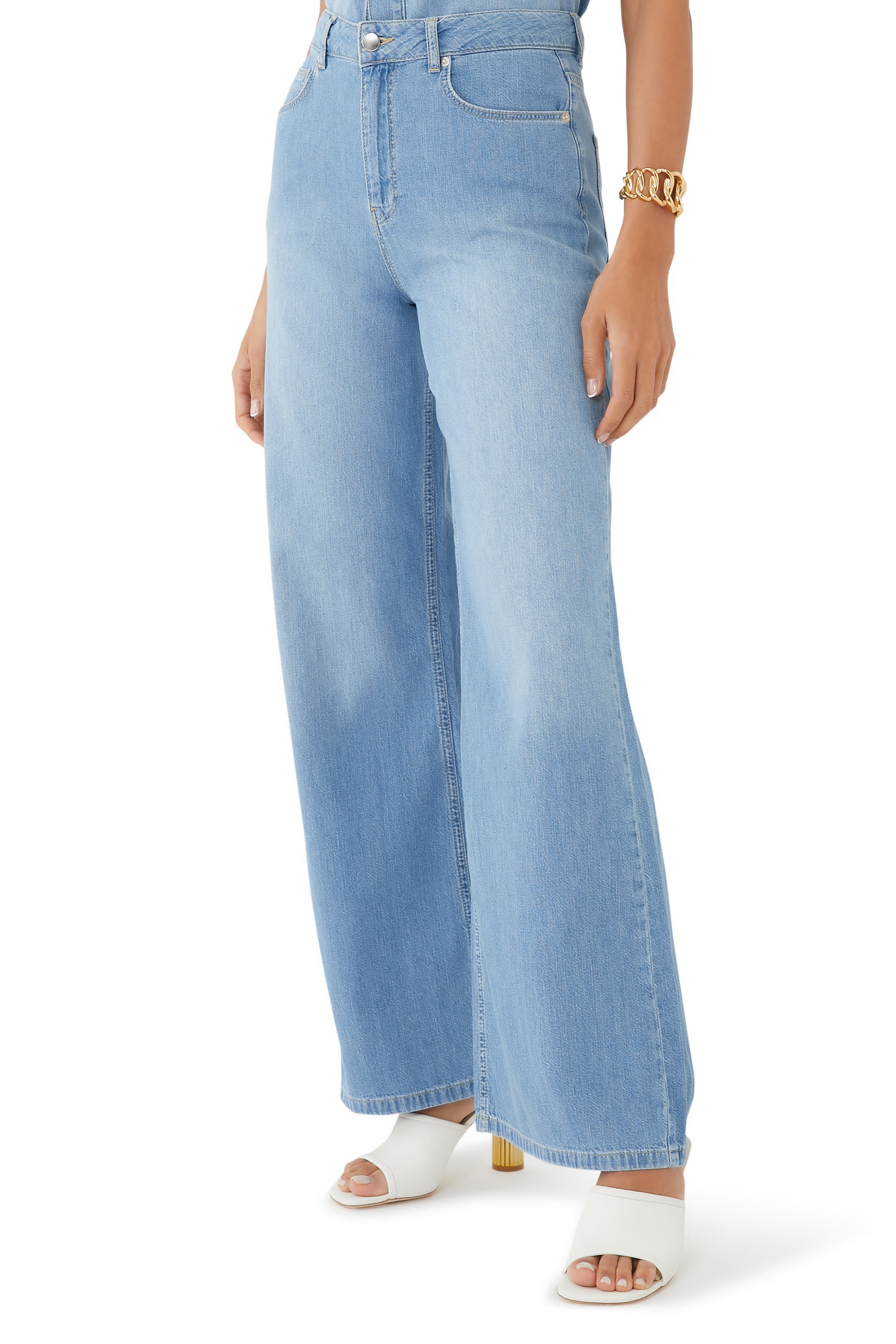 Mid-Rise Wide-Leg Jeans