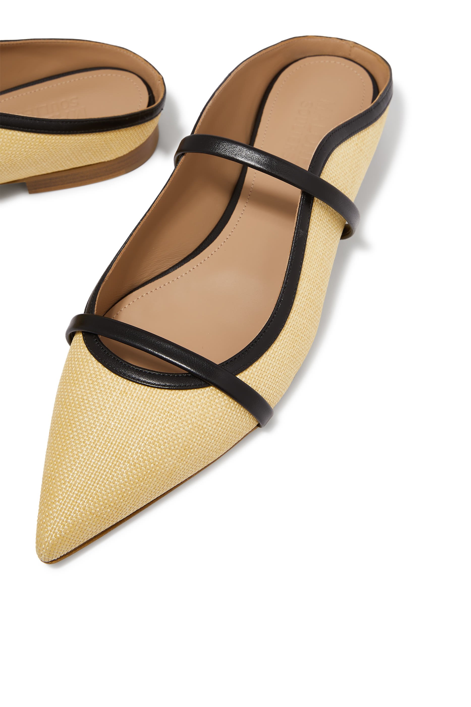 Maureen Leather-Trimmed Mules