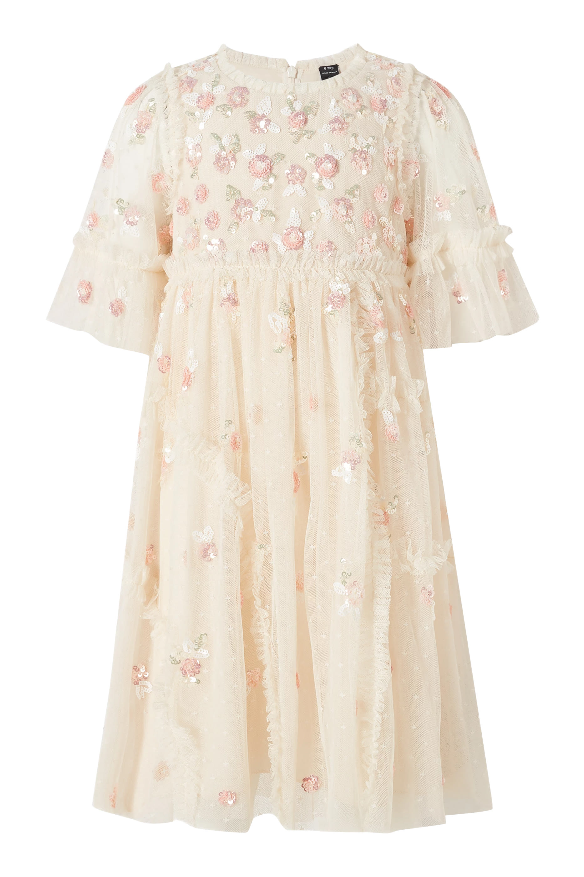 Kids Shimmer Ditsy Short Sleeves Dress