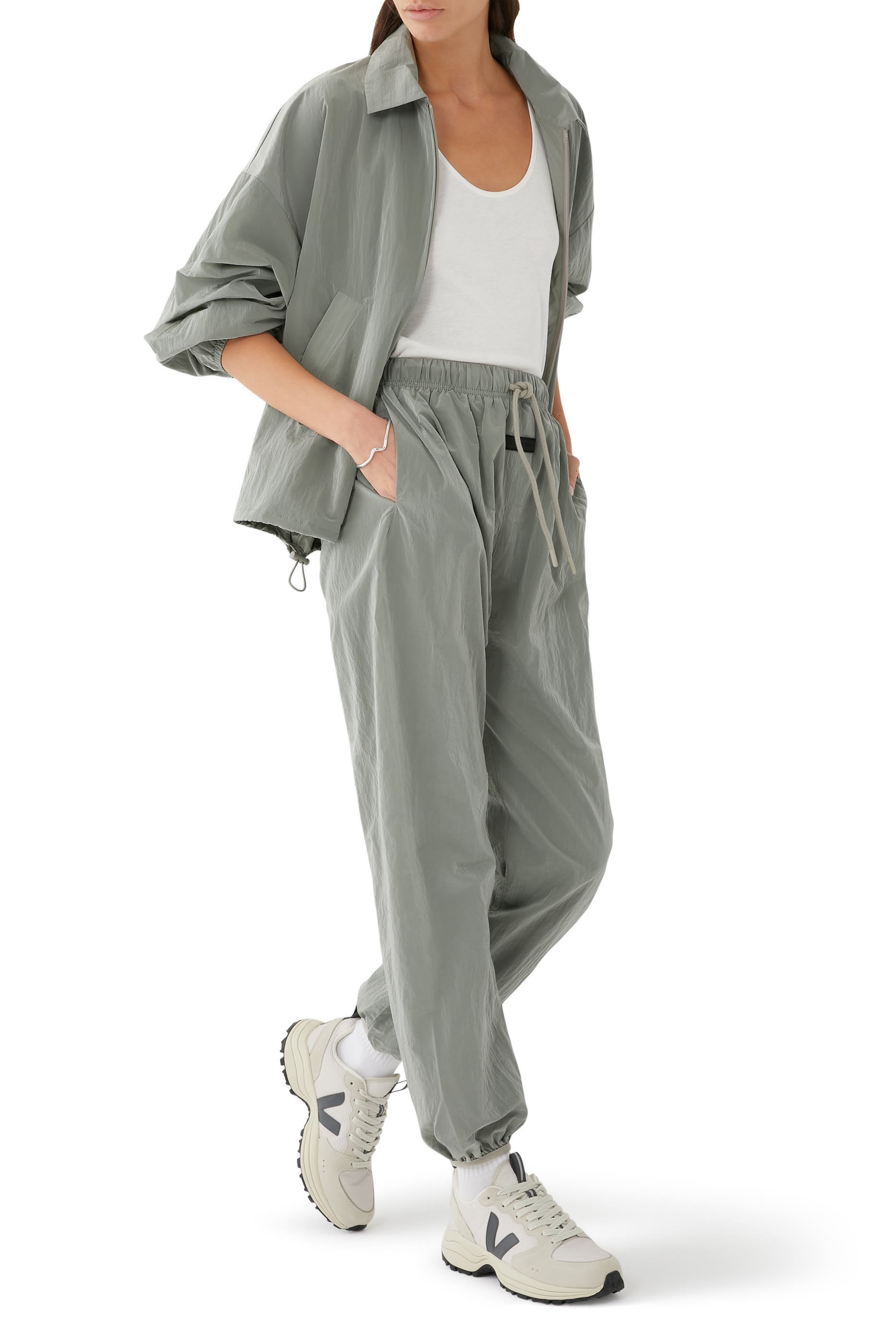 Crinkle Nylon Track Pants