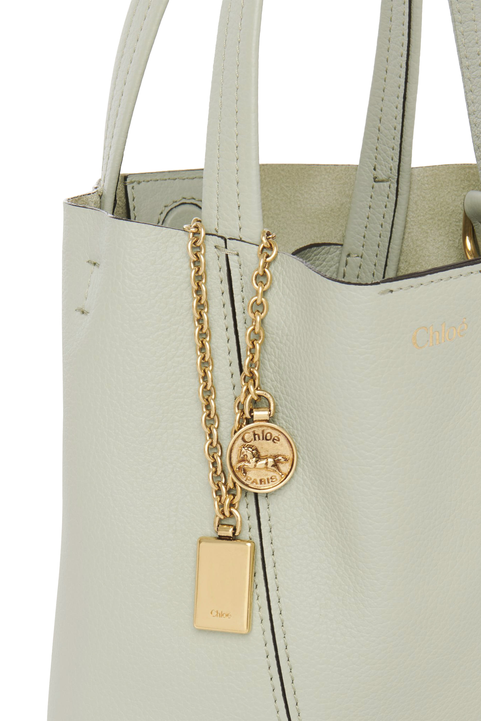 Small Spin Tote Bag in Grained Leather