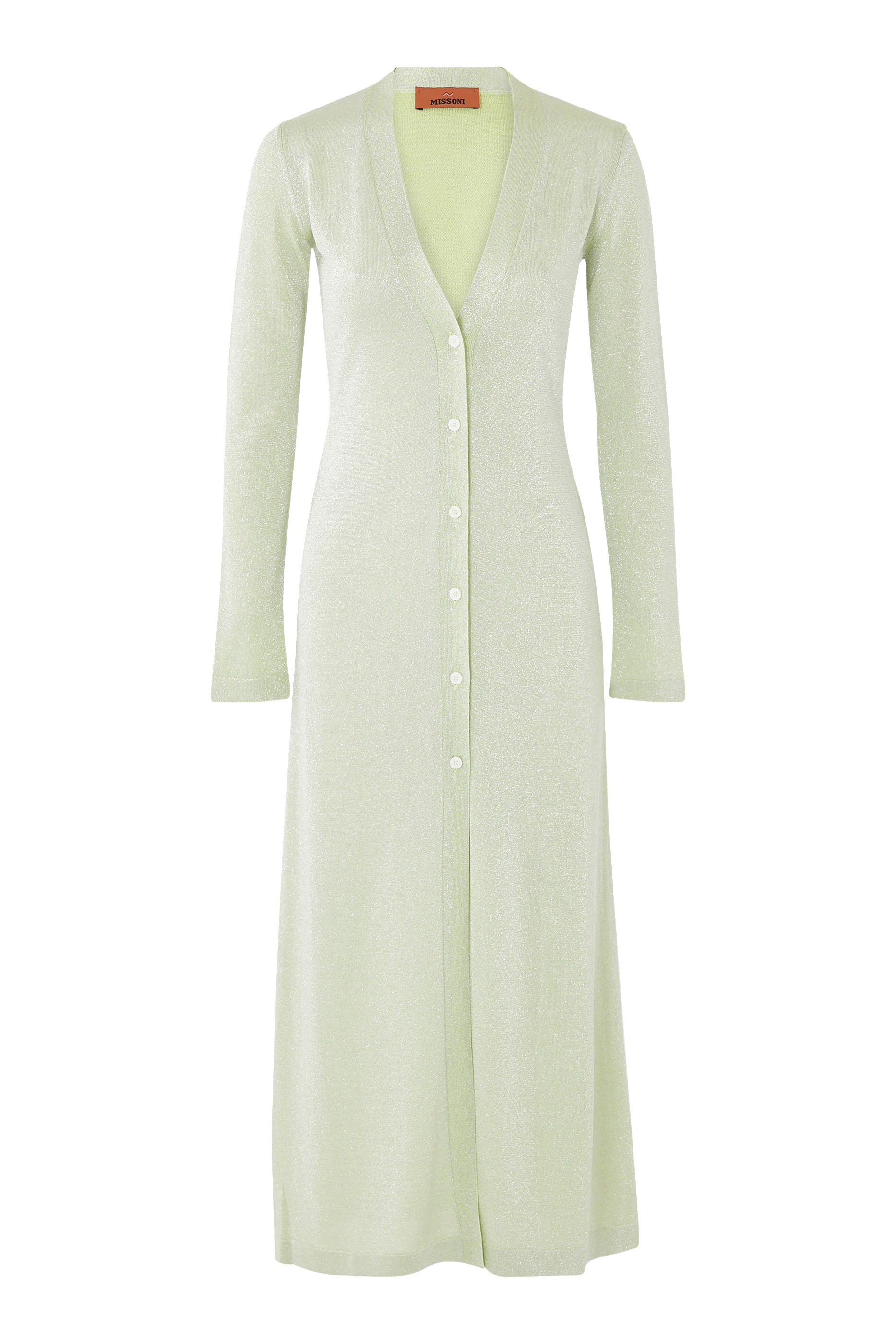 Vanise' Lurex Long Sleeve Maxi Buttoned Cardigan