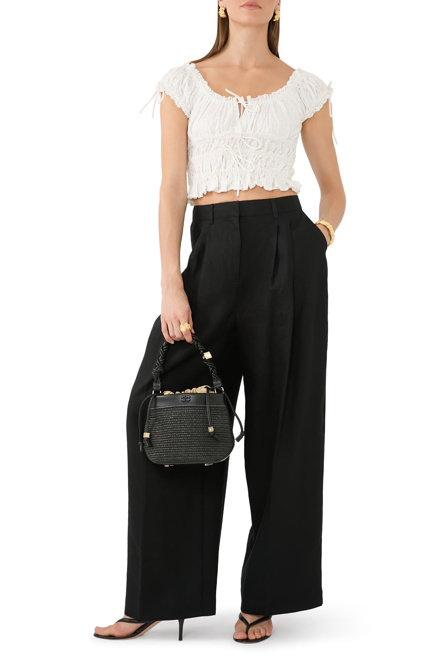 Ella Shirred Crop Top
