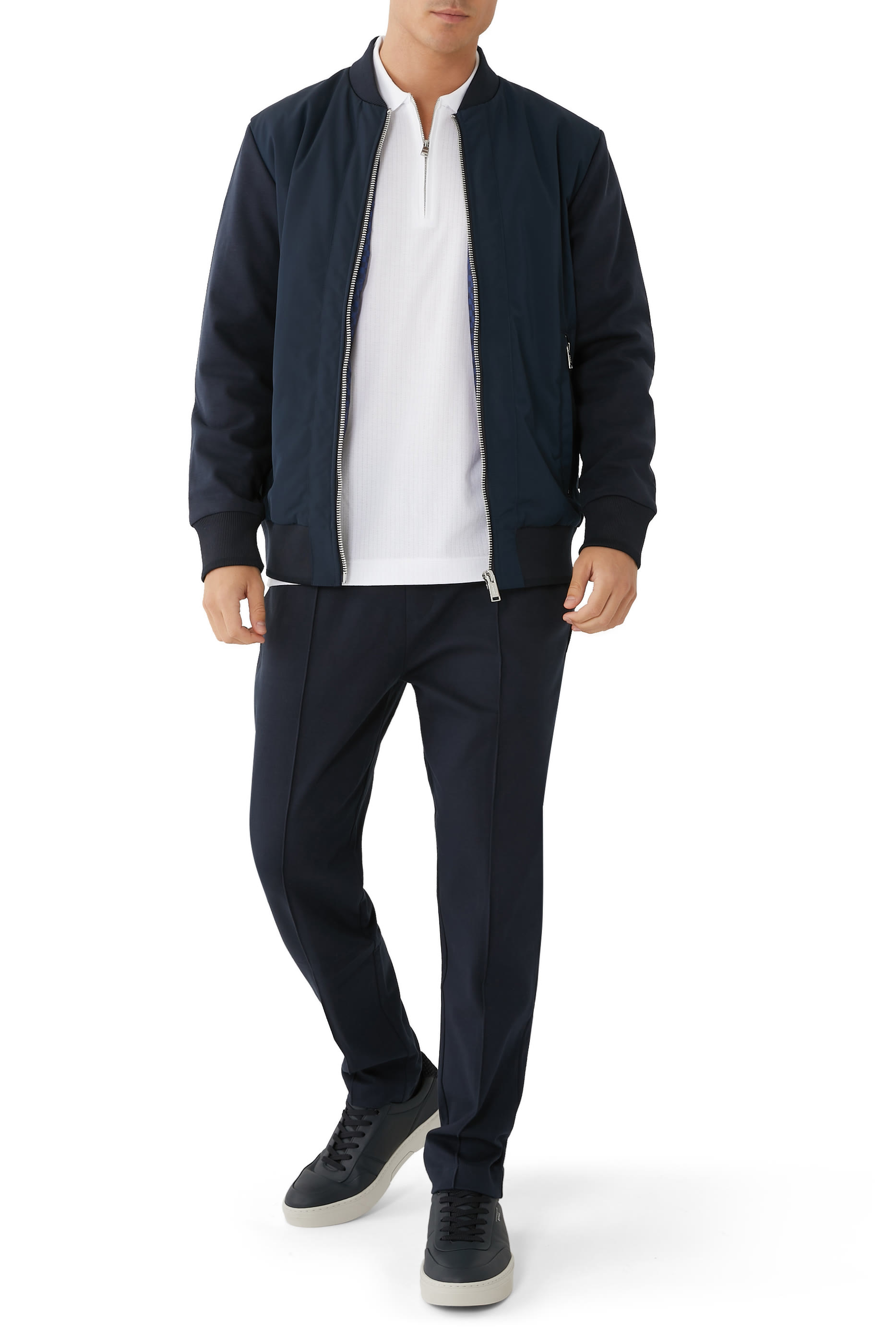 Zip Collar Slim-Fit Polo Shirt