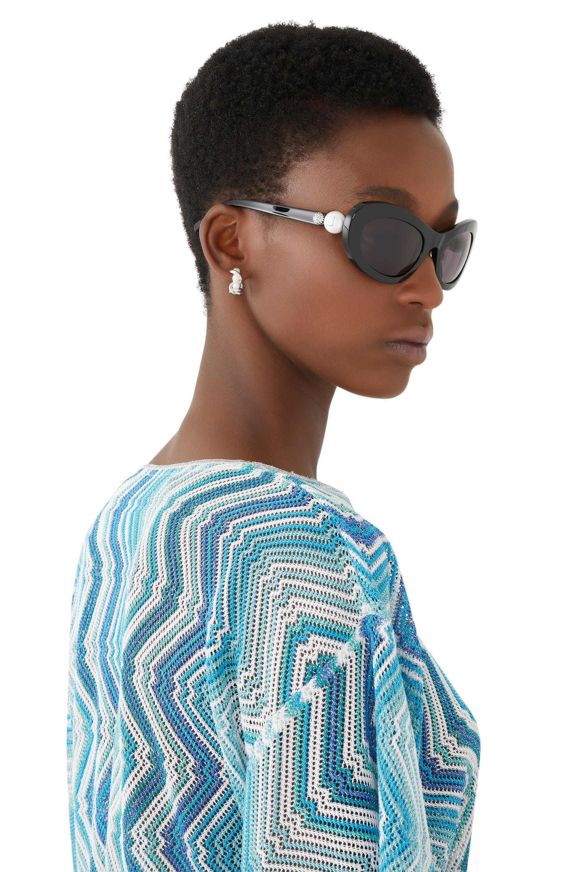 Pearl Oval Frame Sunglasses