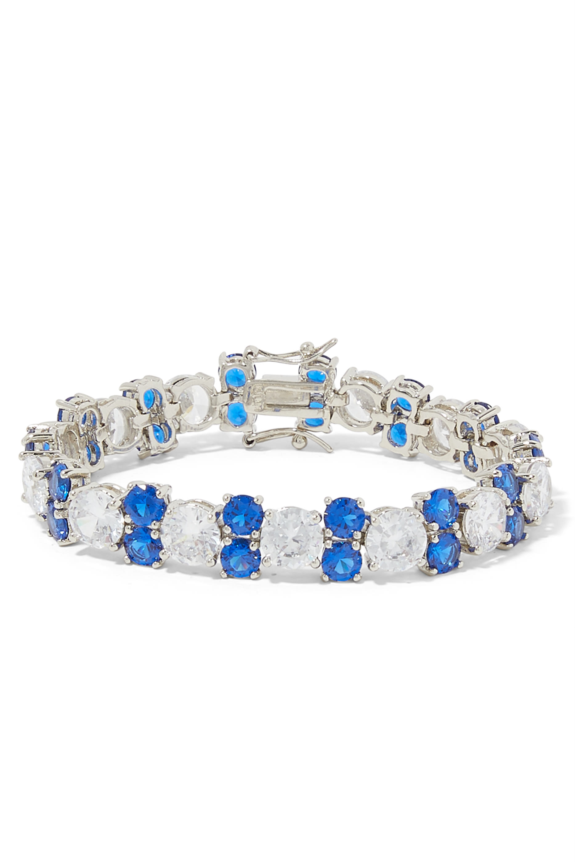 Multi-Size Tennis Round Statement Bracelet, Plated Brass & Cubic Zirconia