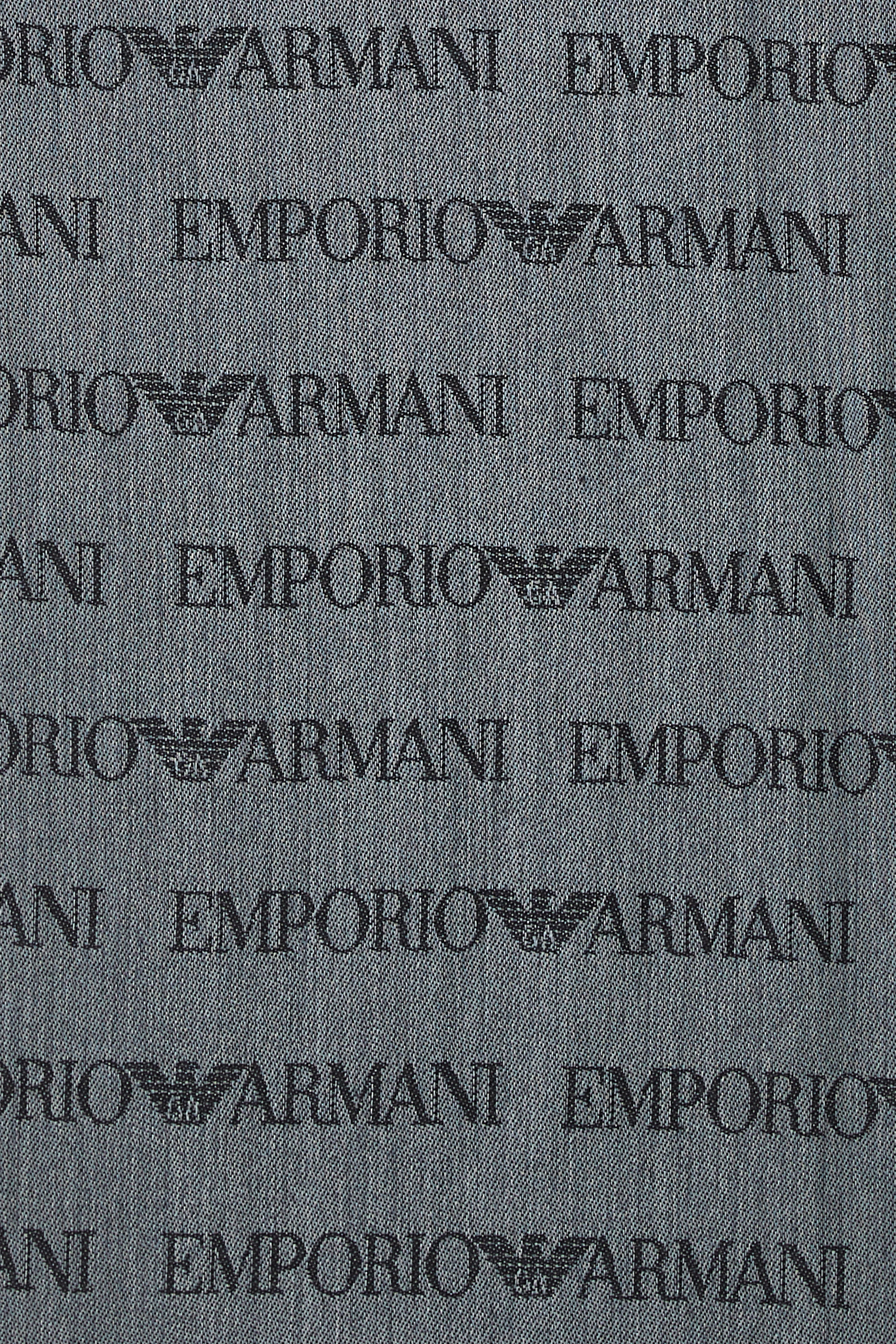 Virgin-Wool and Acrylic Logo Scarf