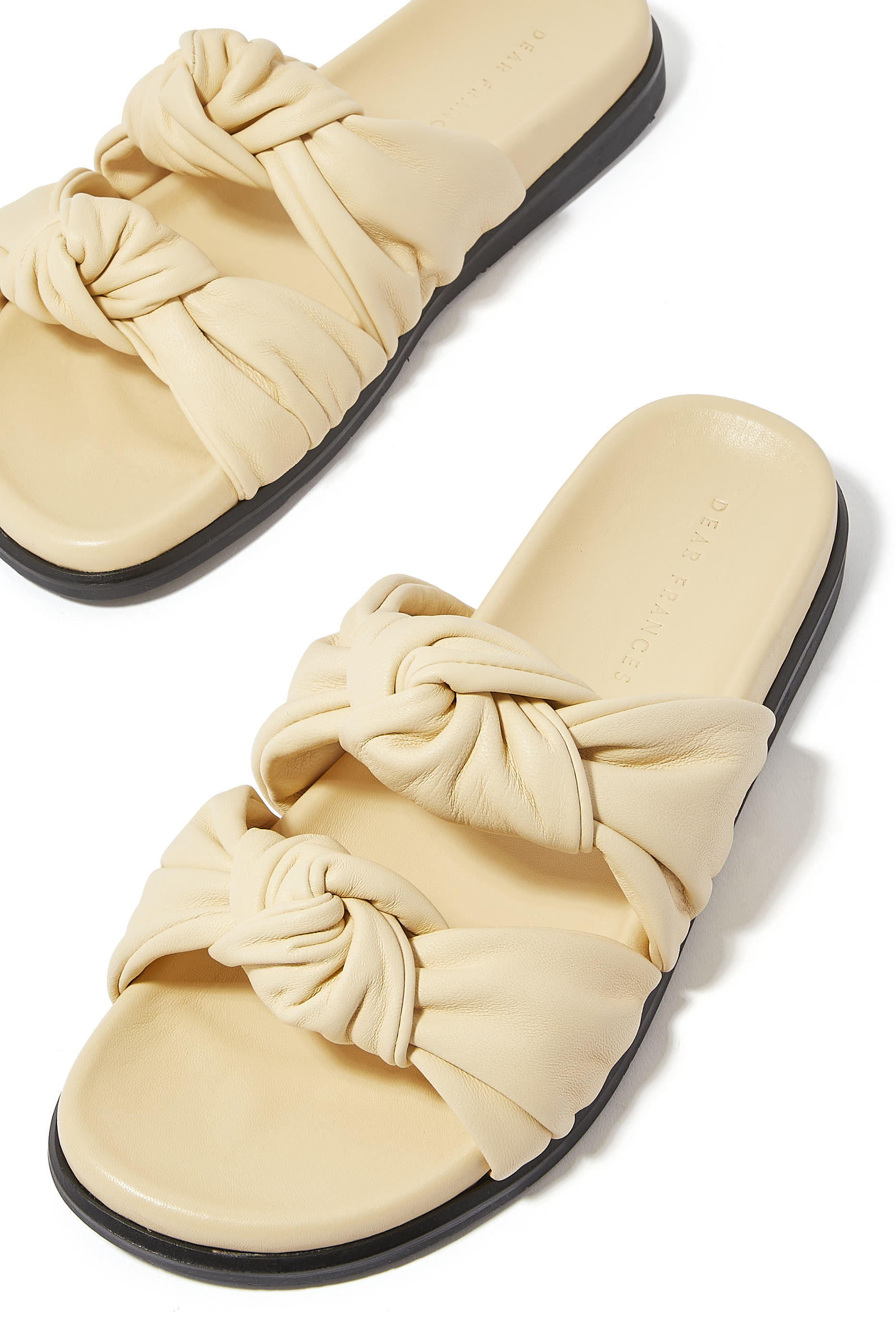 Tye Flat Leather Slides