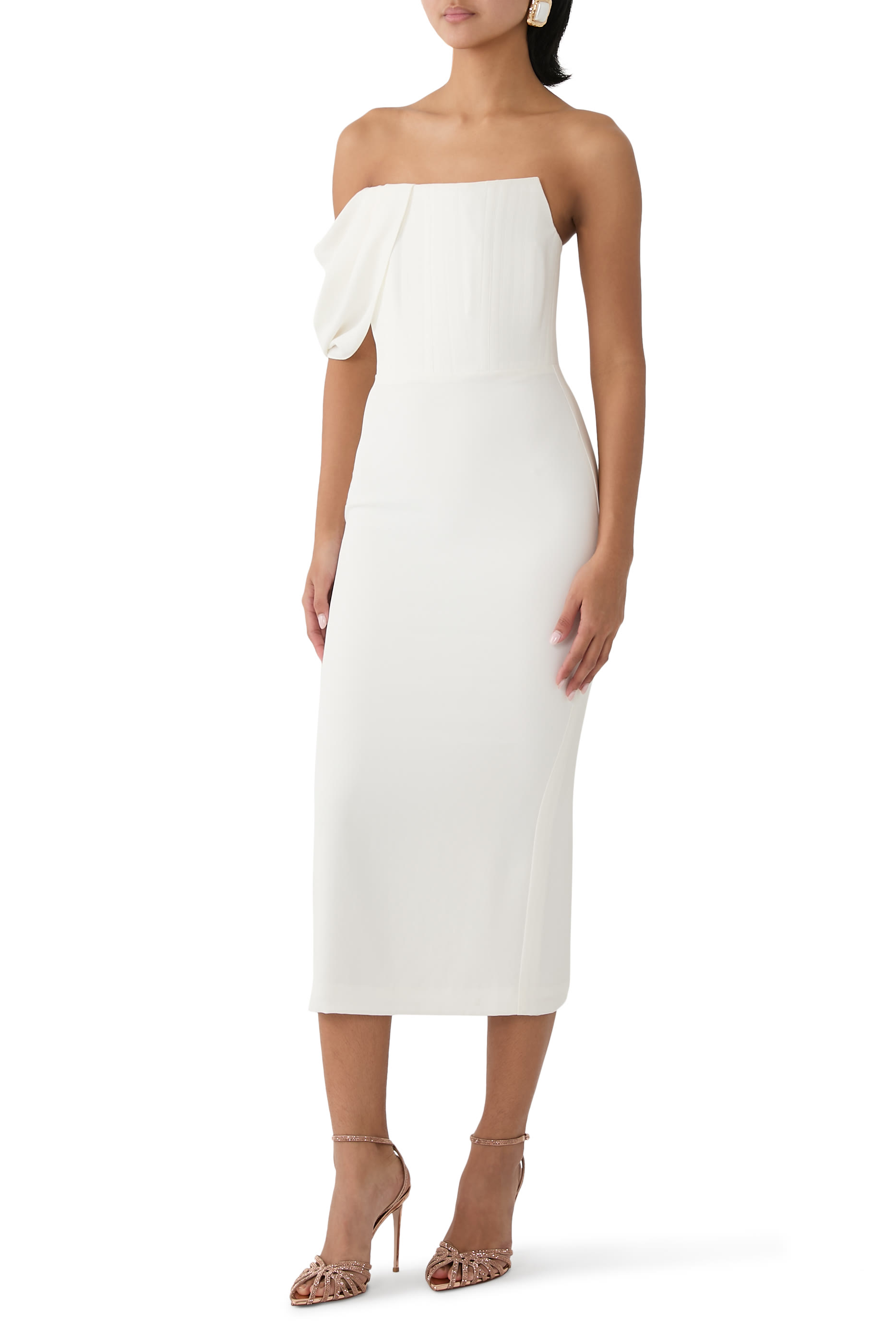 Draped Crepe Corset Dress