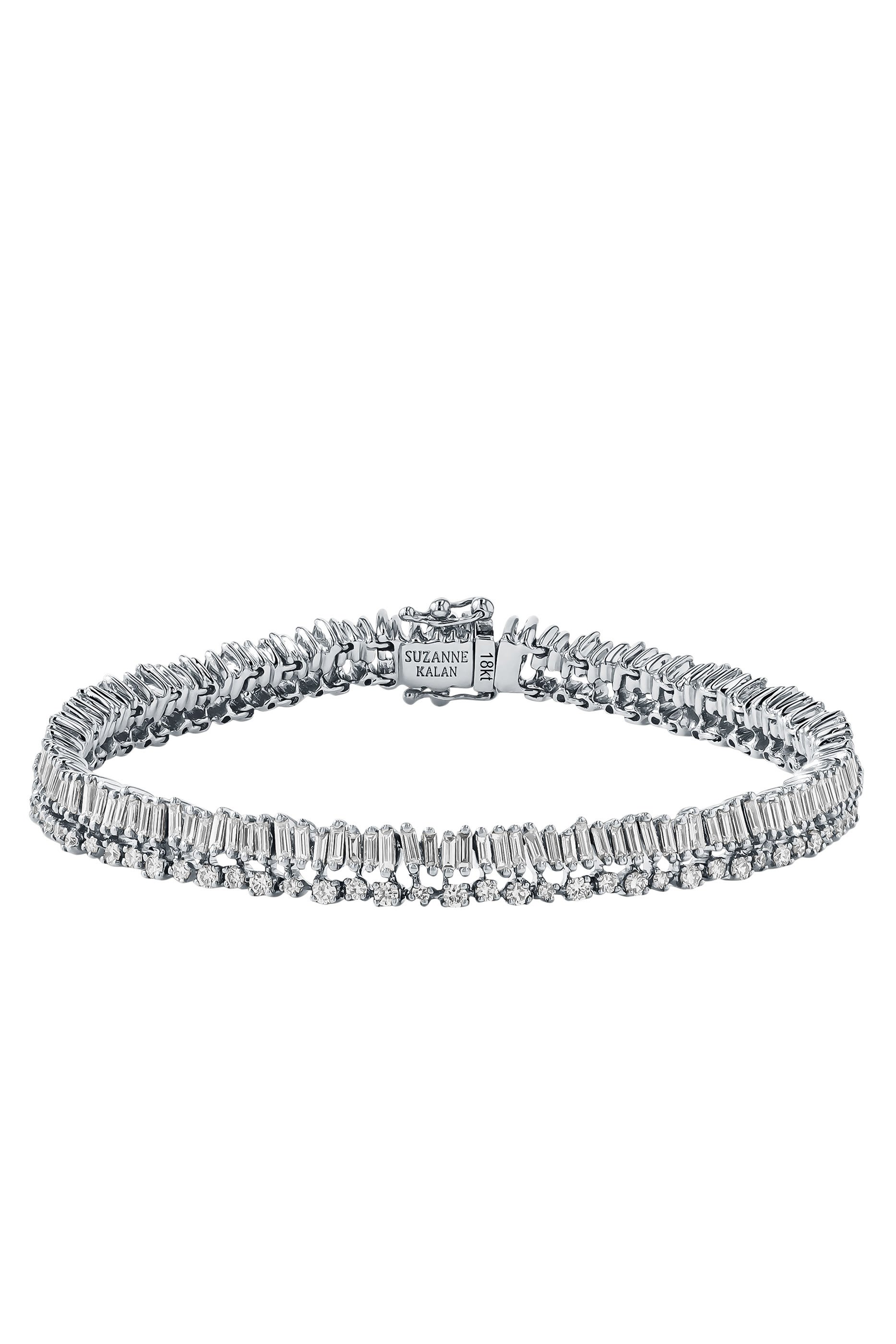 Short Stack Tennis Bracelet, 18k White Gold & Diamonds
