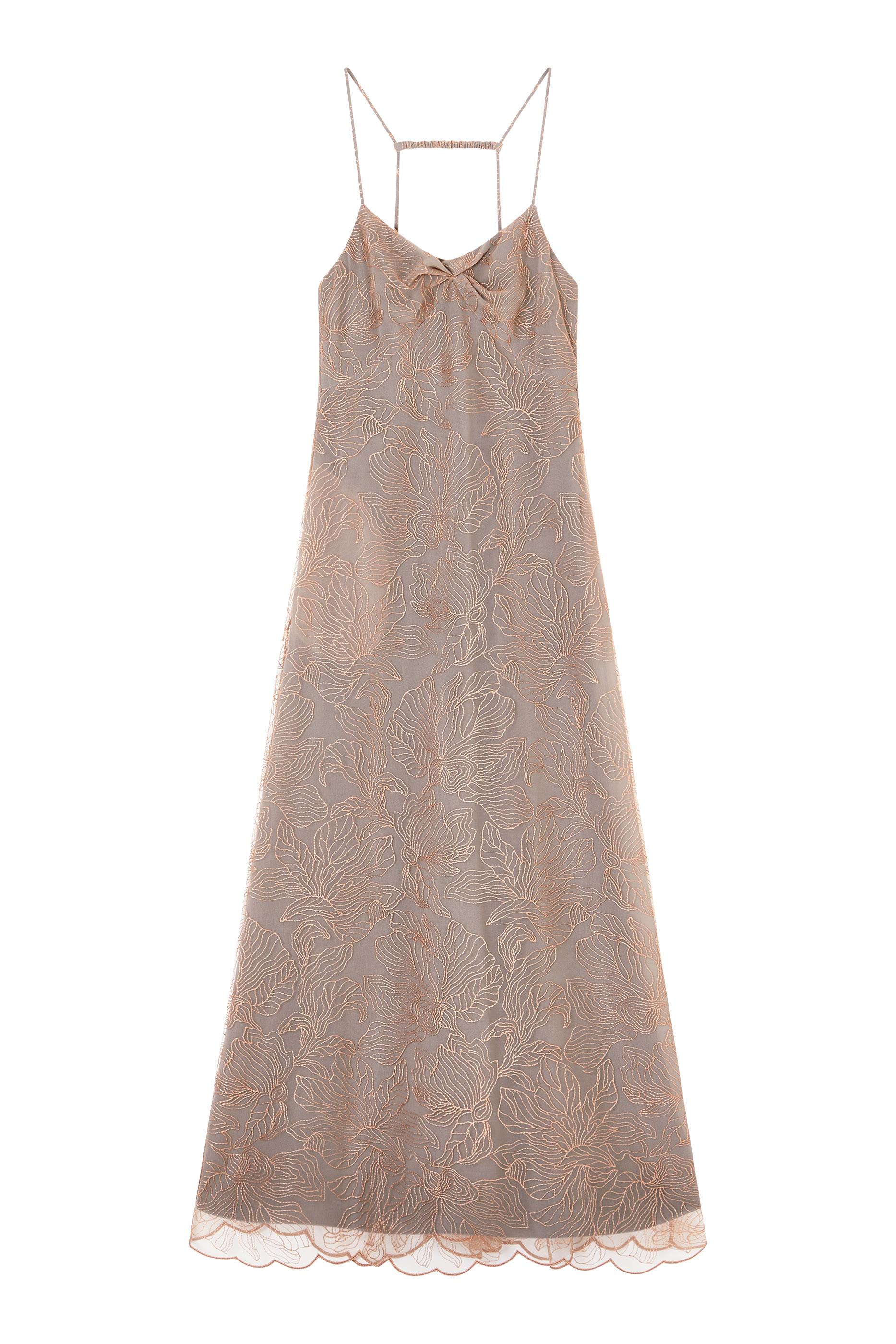 Lurex Flower Embroidery Tulle Dress