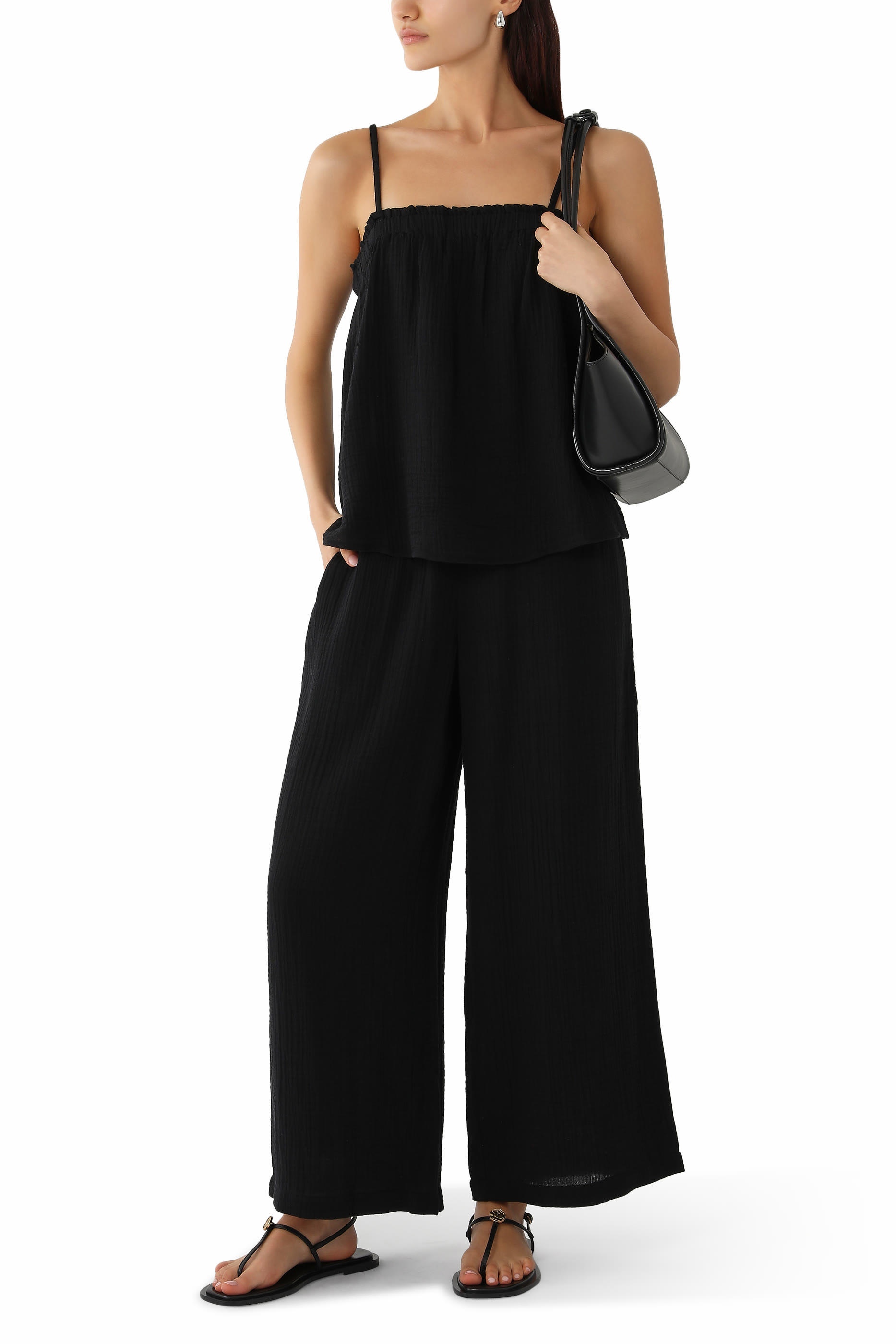 Doubleweave Wide-Leg Pants