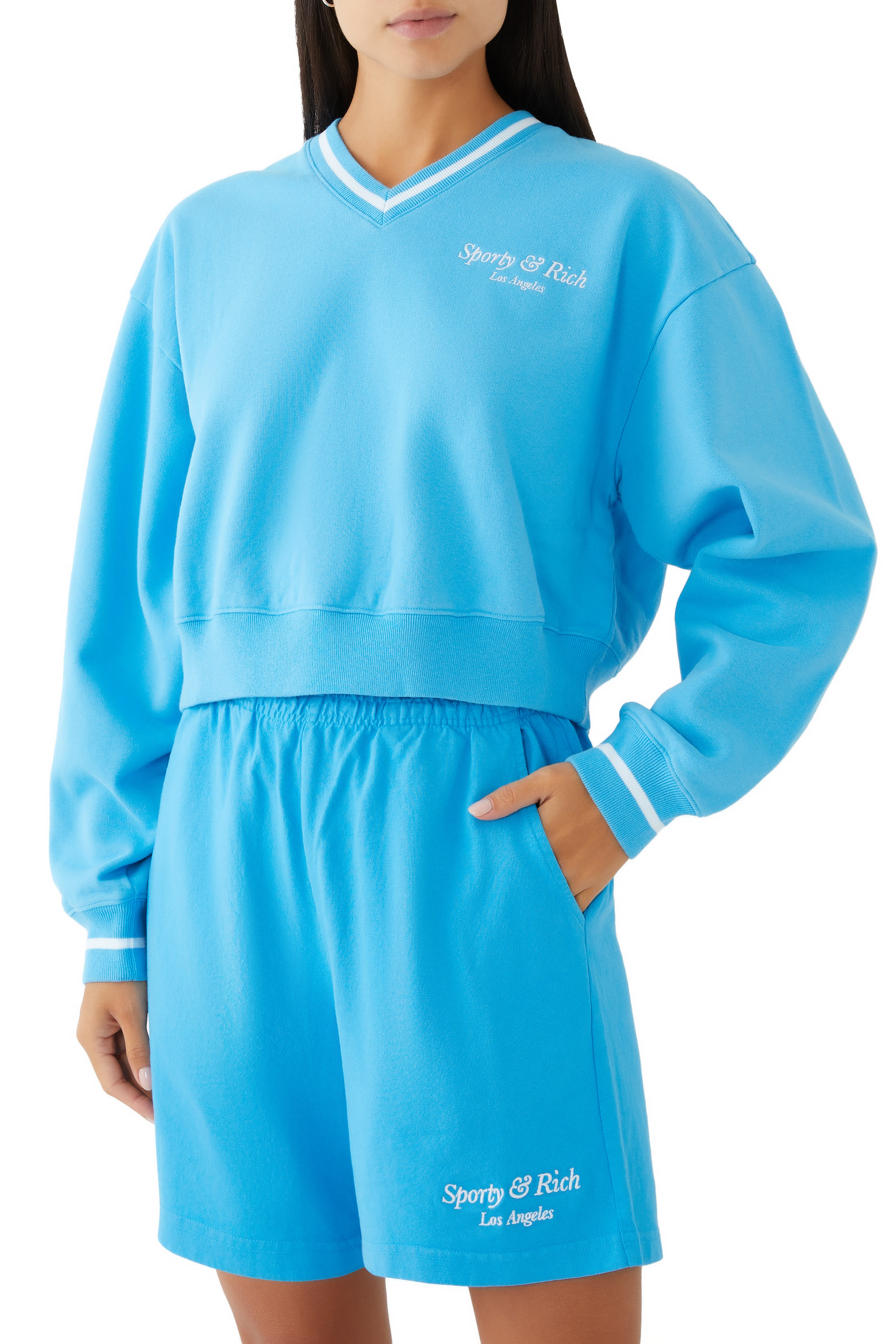 Italic Logo V-Neck Sweater