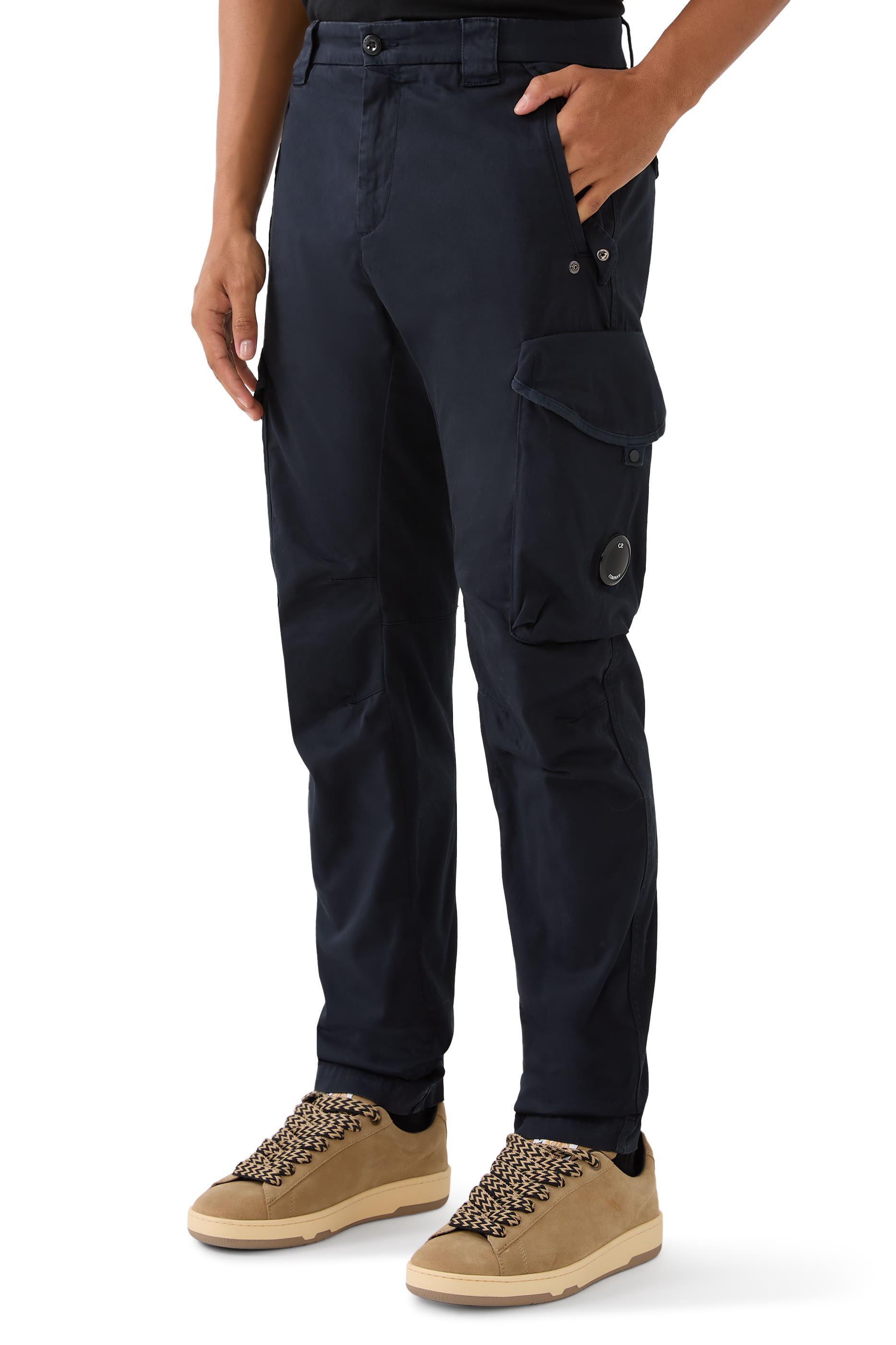 Stretch Sateen Utility Cargo Lens Pants