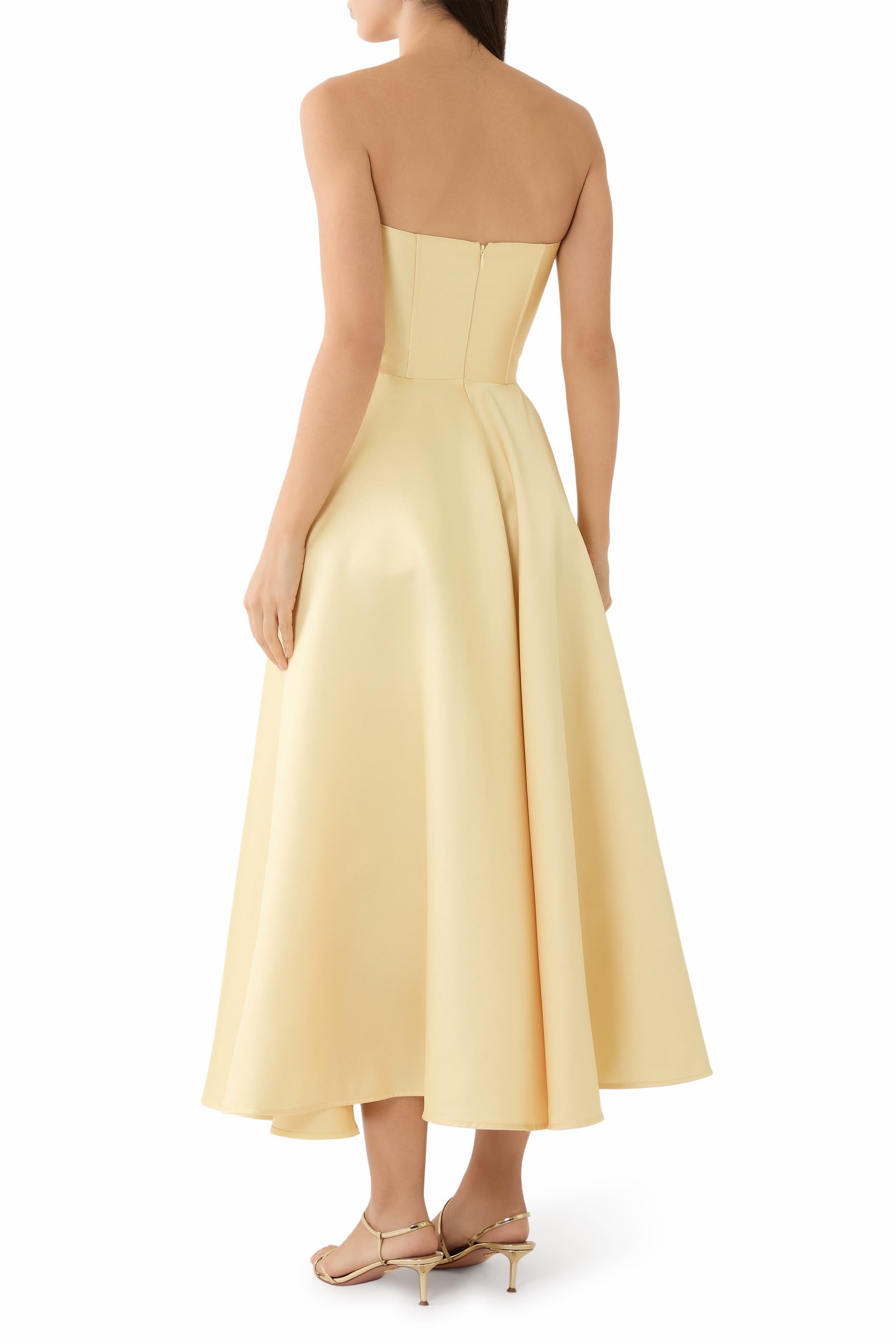 Printed Strapless Dress