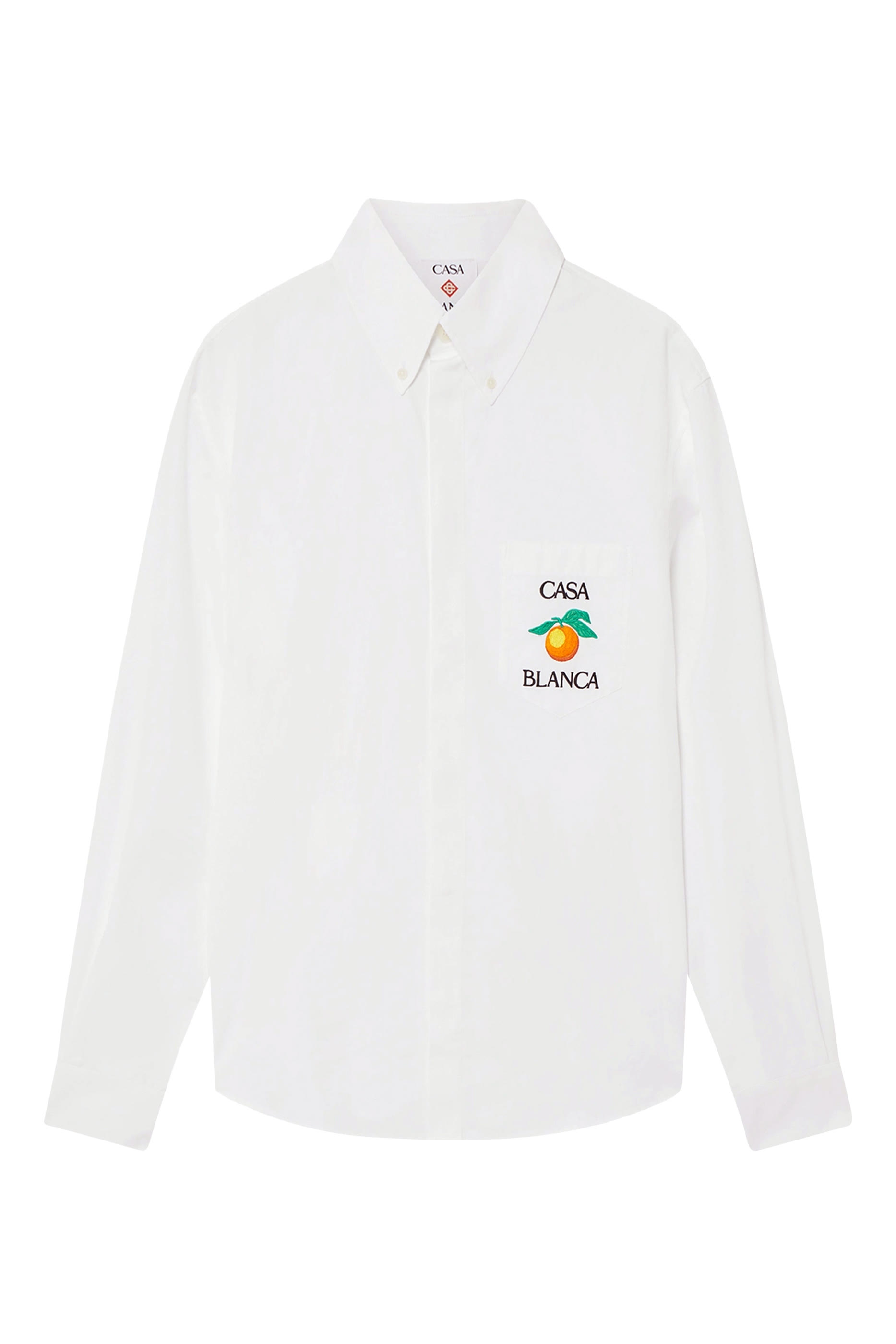   Embroidered Orange Oxford Shirt