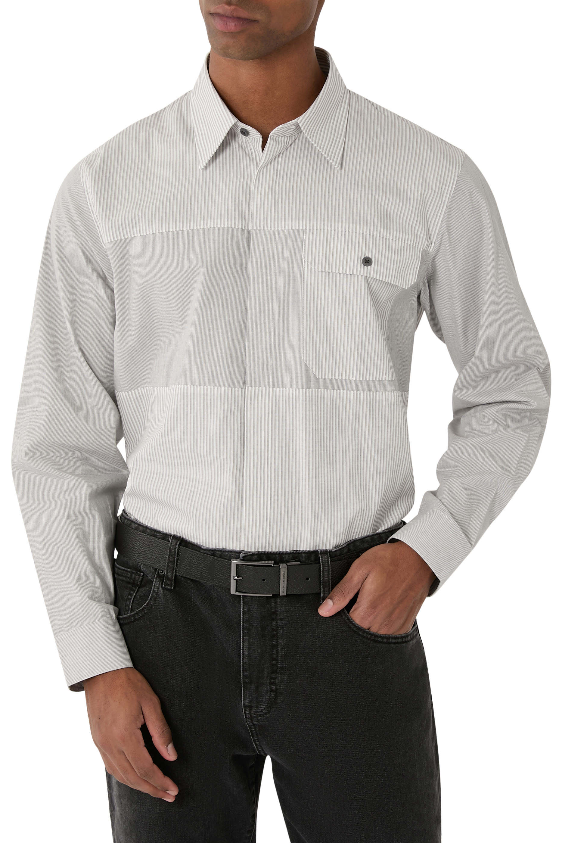 Logo-Embossed Leather Belt