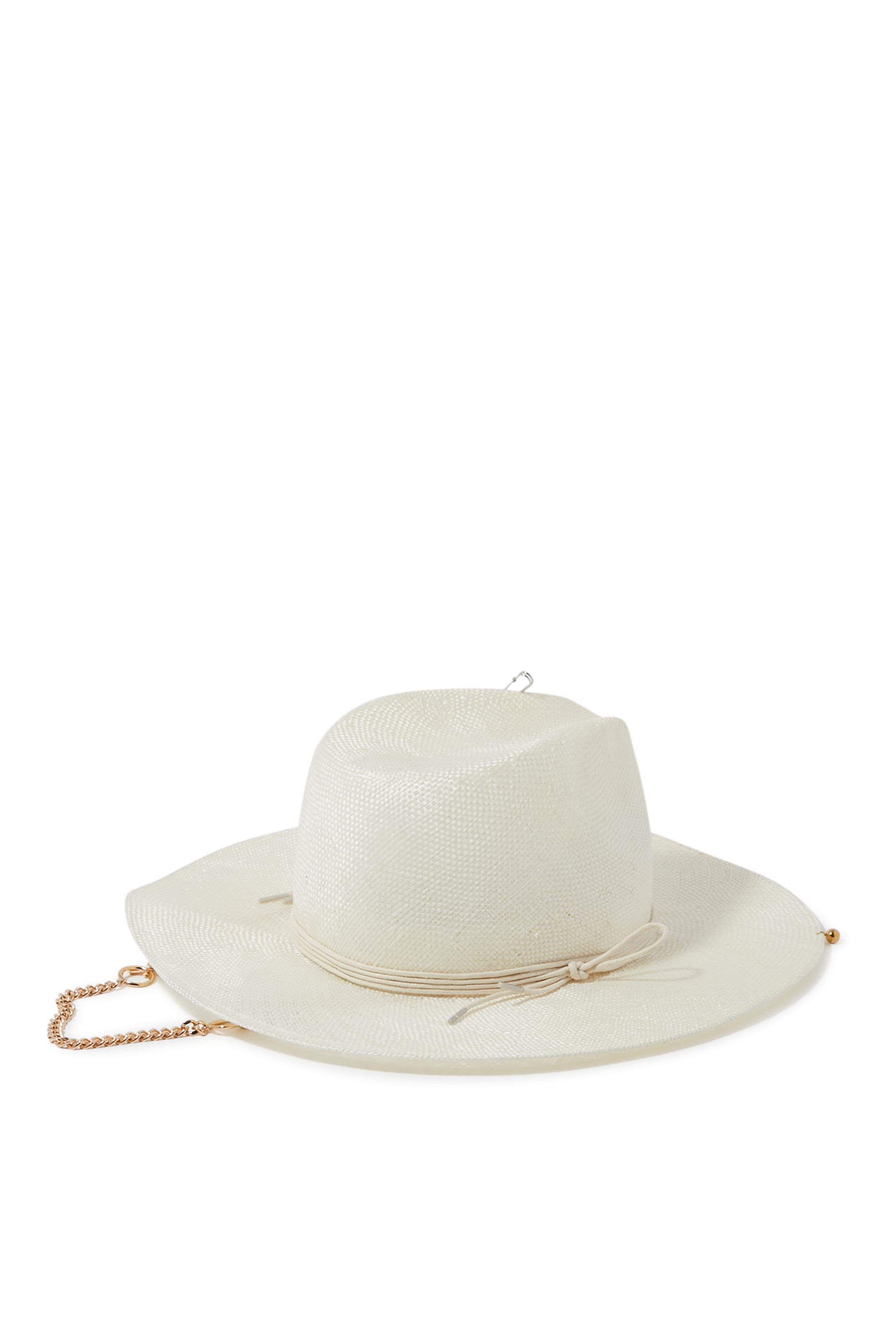 Pierced Chain Strap Fedora Hat