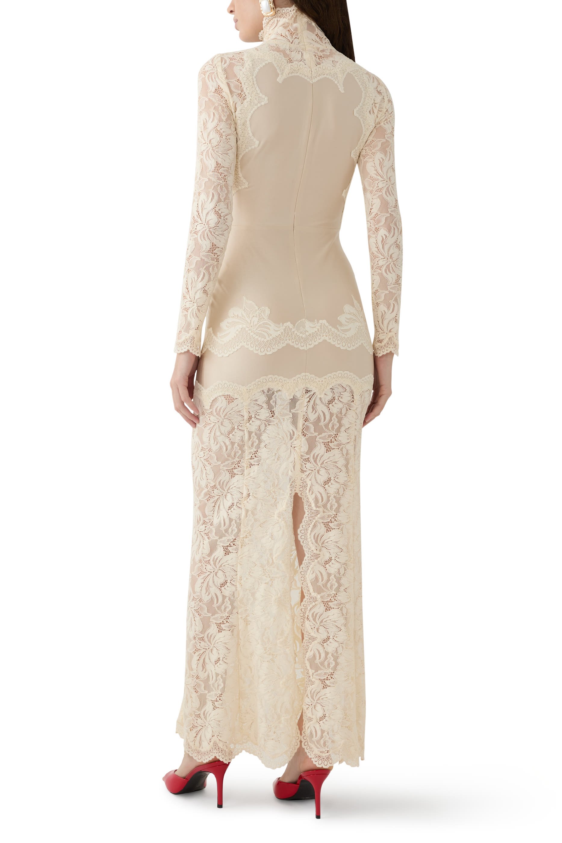 Lace-Trimmed Maxi Dress