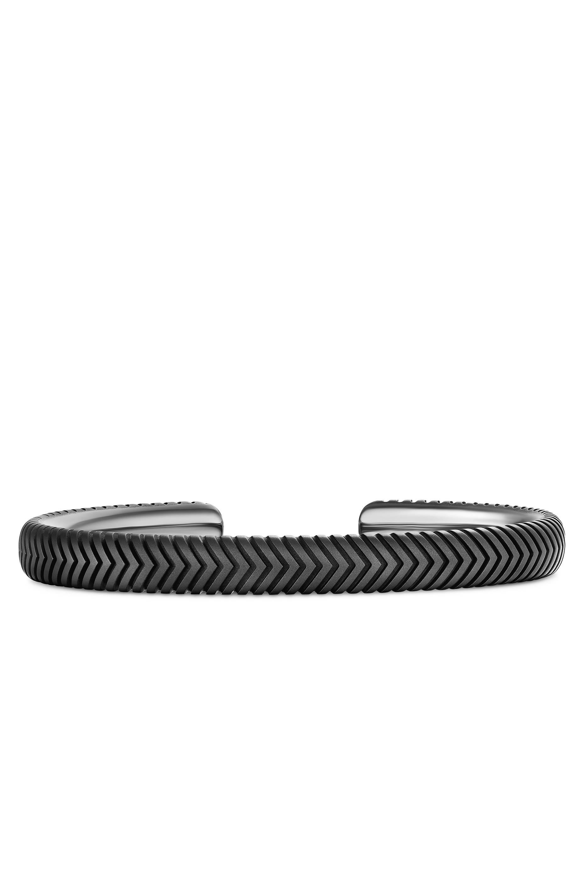 Chevron Cuff Bracelet in Black Titanium