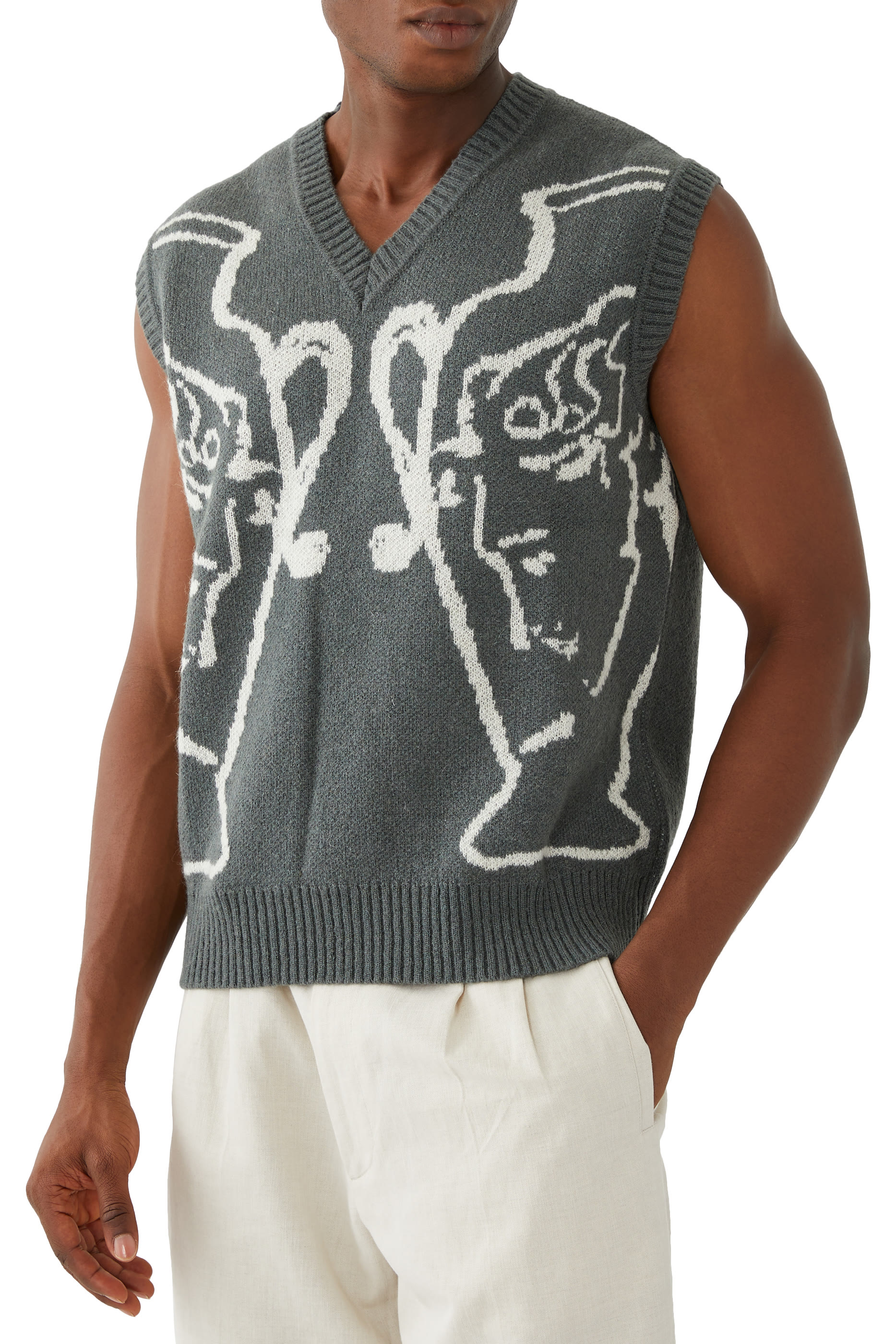 Grecian Urn V-Neck Vest