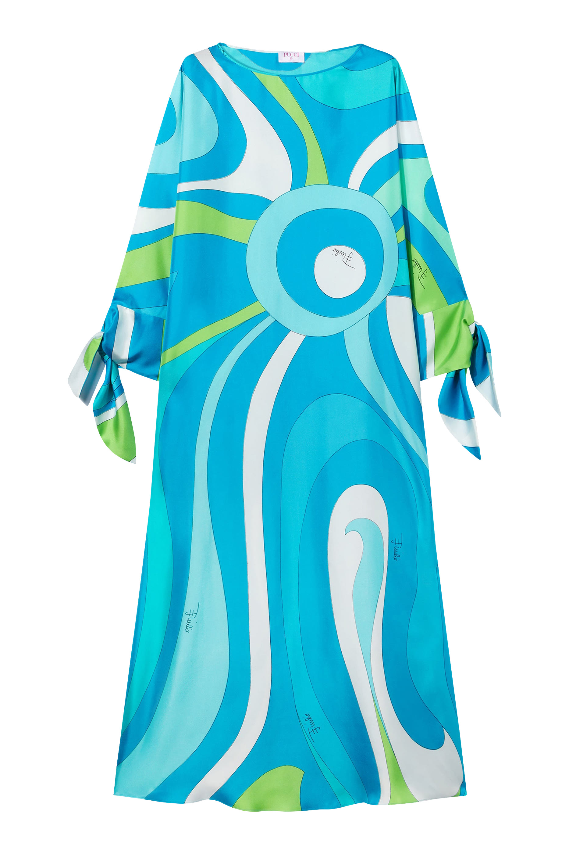 Marmo-Print Silk-Twill Kaftan