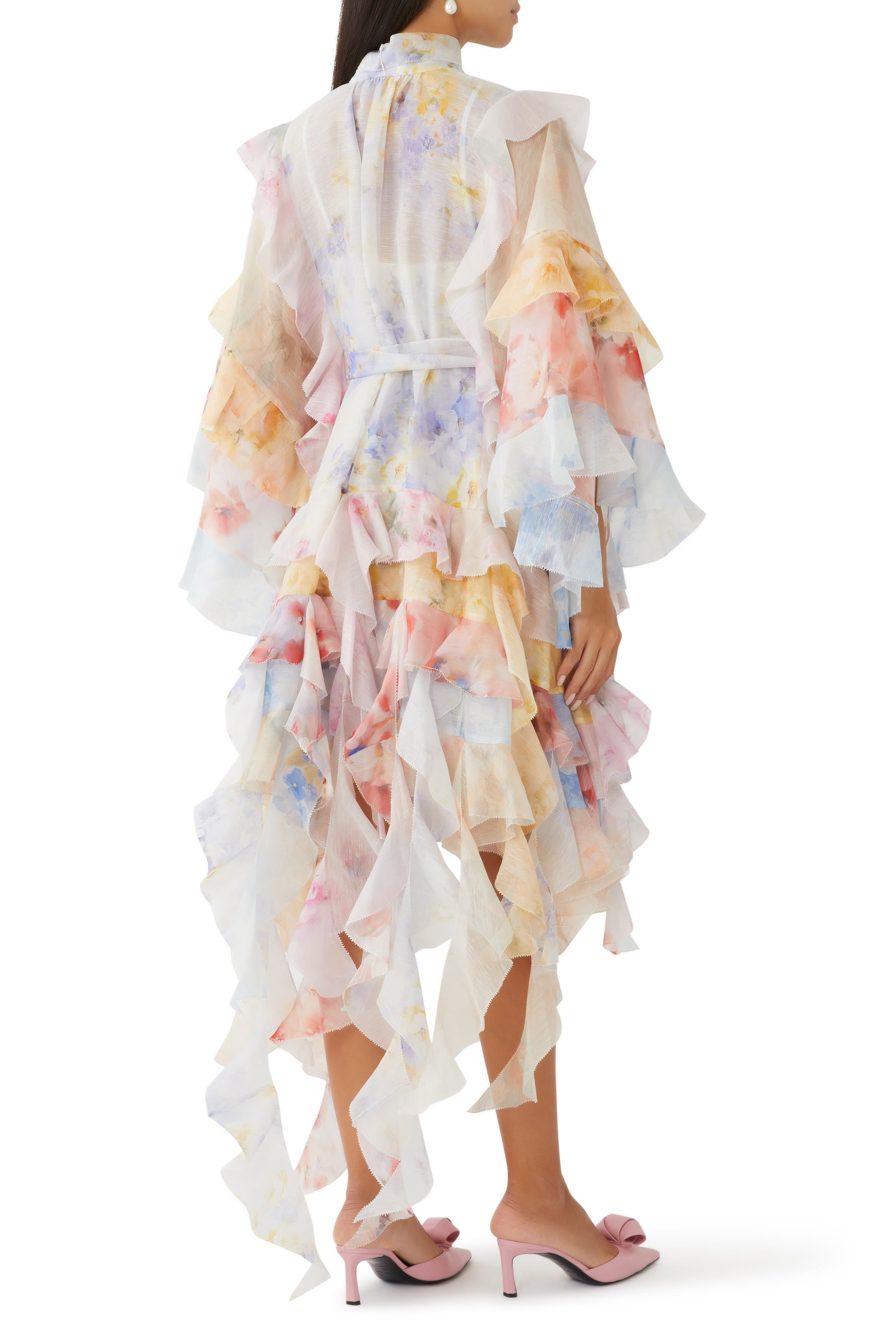 Crush Spliced Ruffle Dress