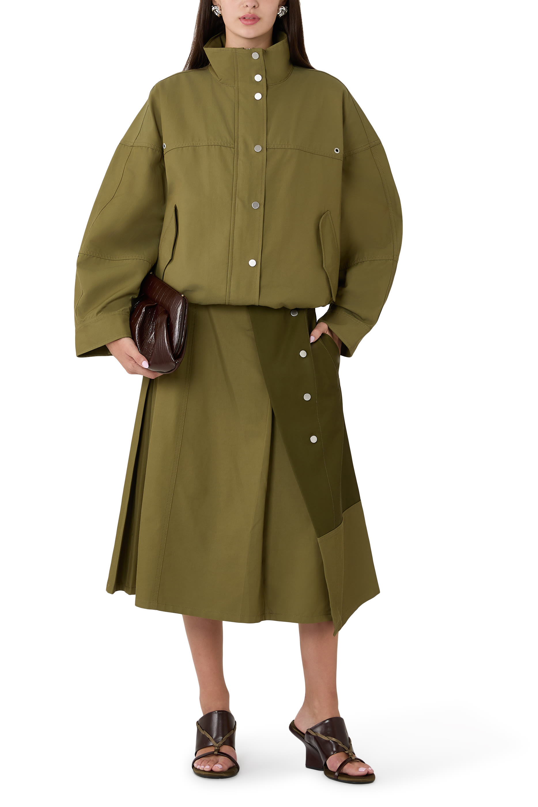 Cropped Balloon Utility Jacket 