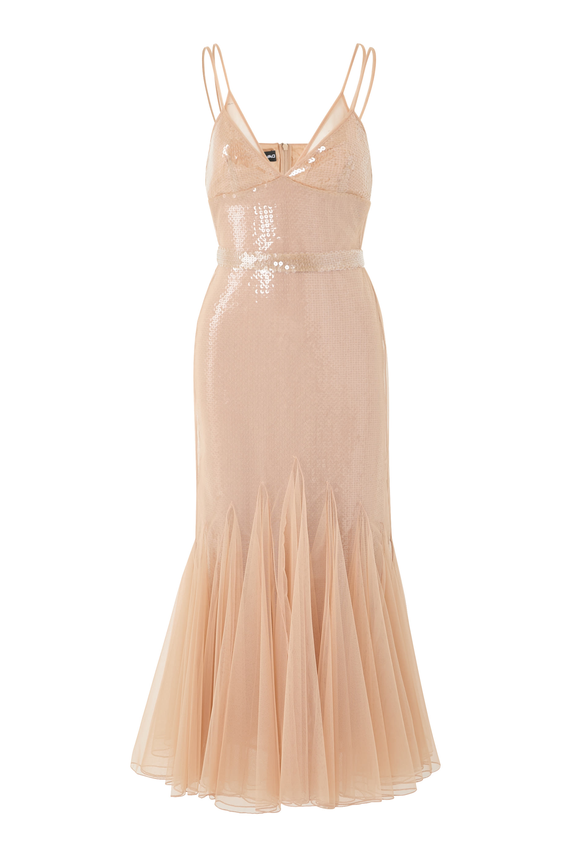 Sequin and Tulle Cami Midi Dress