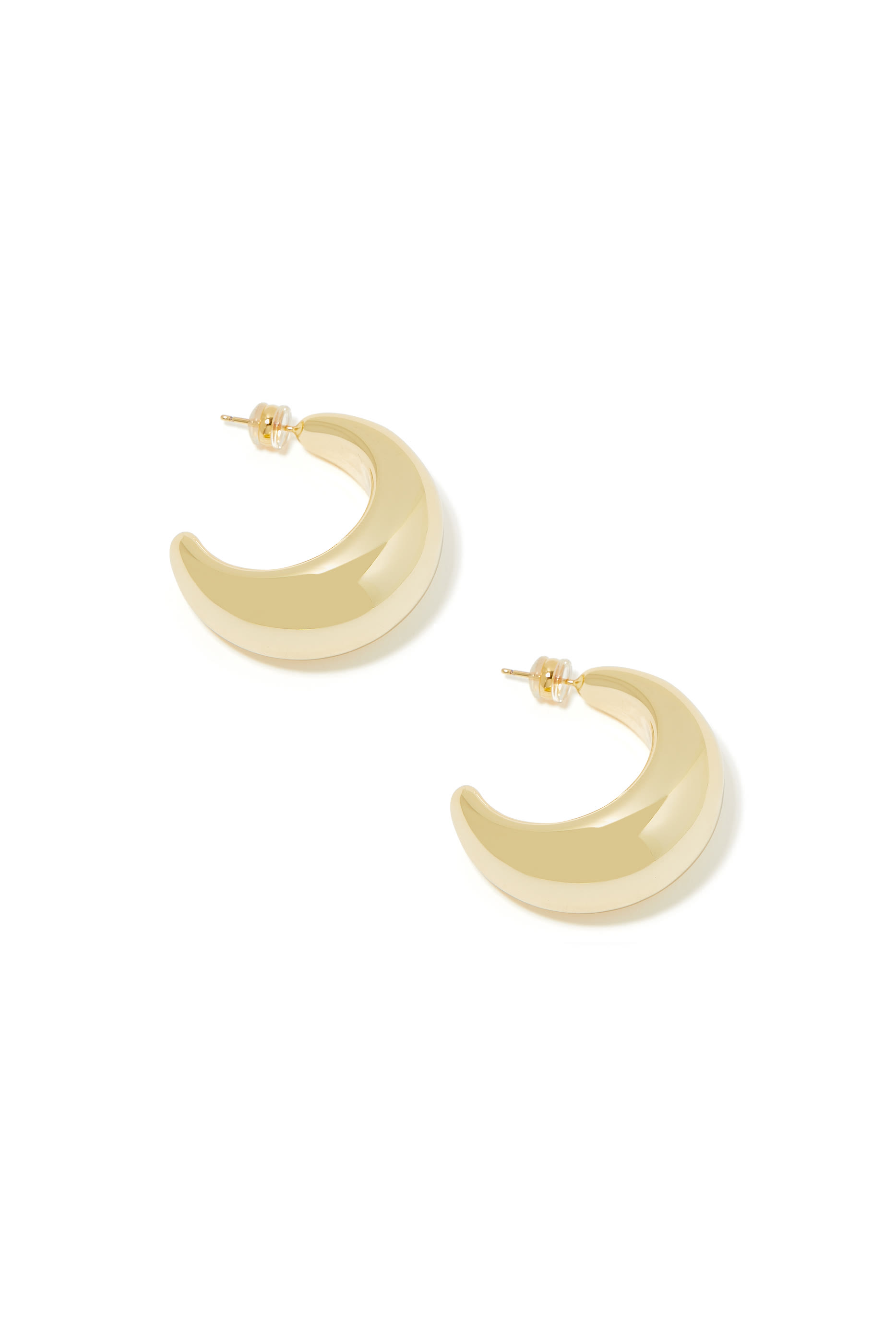 Tsuki Hoops, 14k Gold Plated Brass
