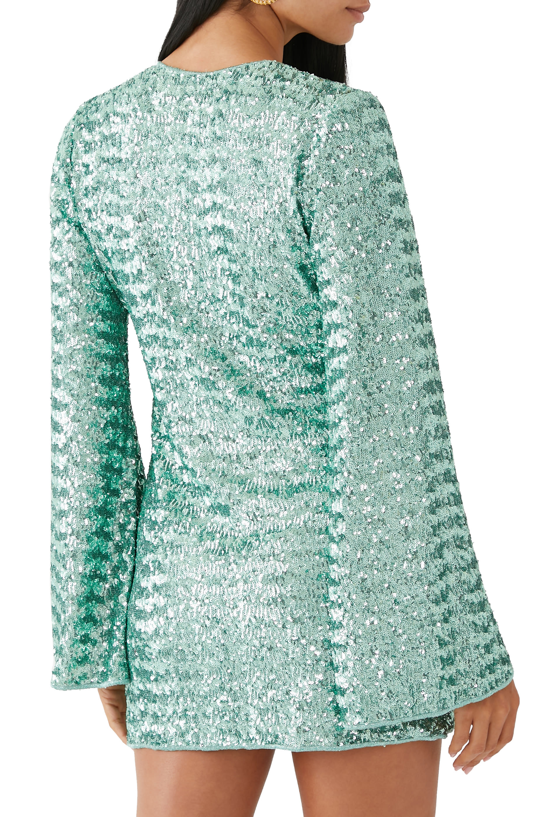 Paillettes Mini Kaftan Dress