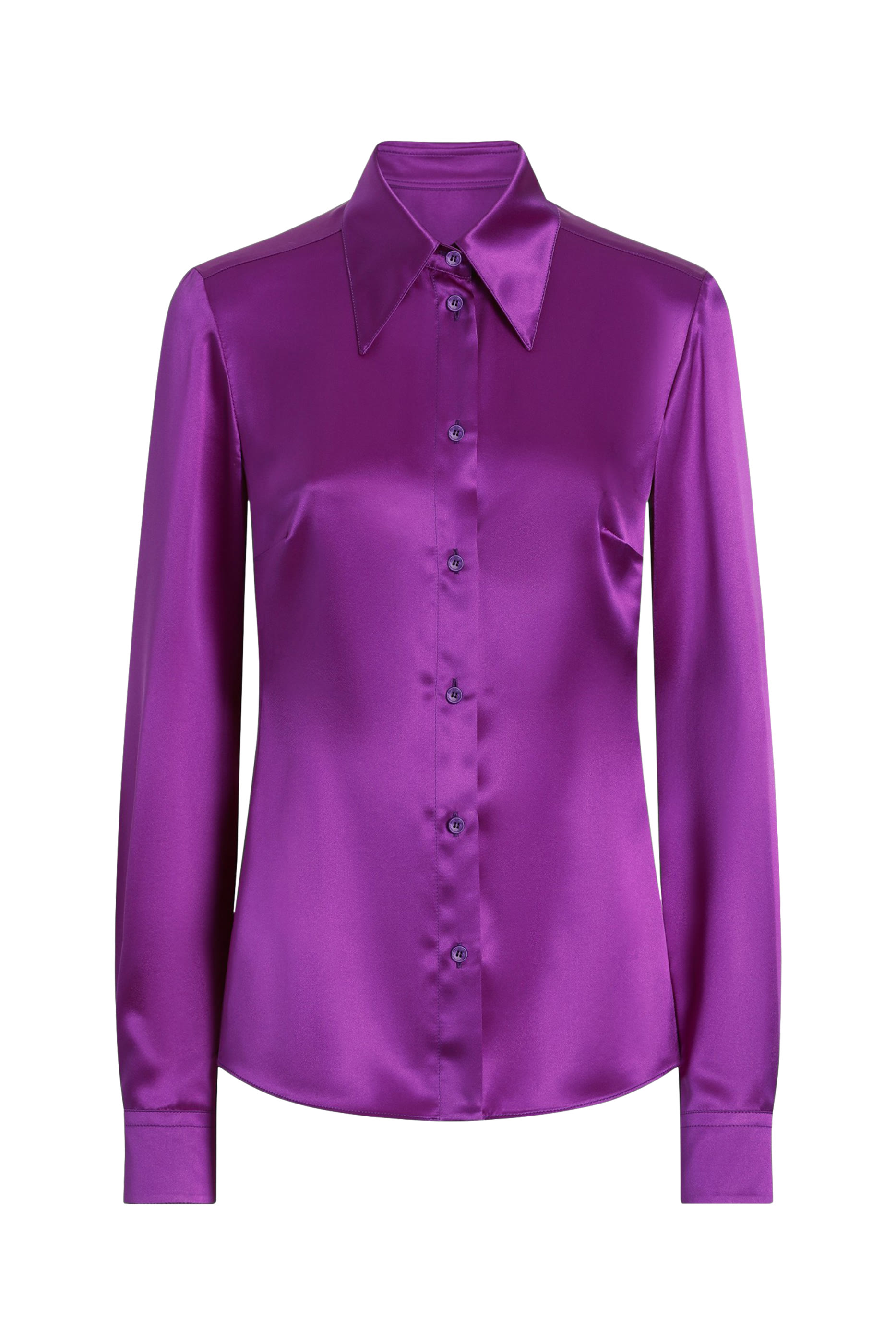 Button-Up Long Sleeves Silk Shirt