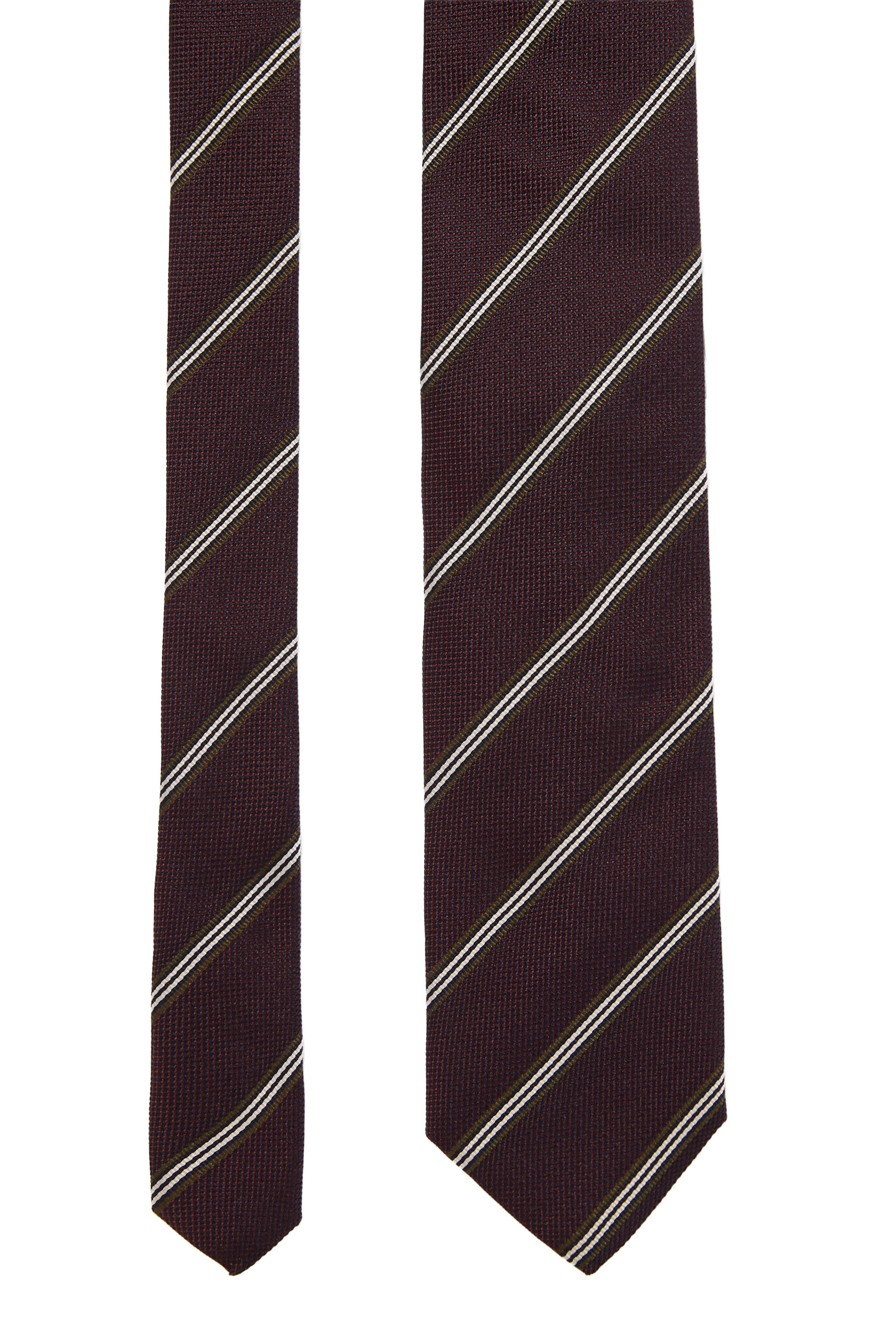 Striped Woven Silk Tie