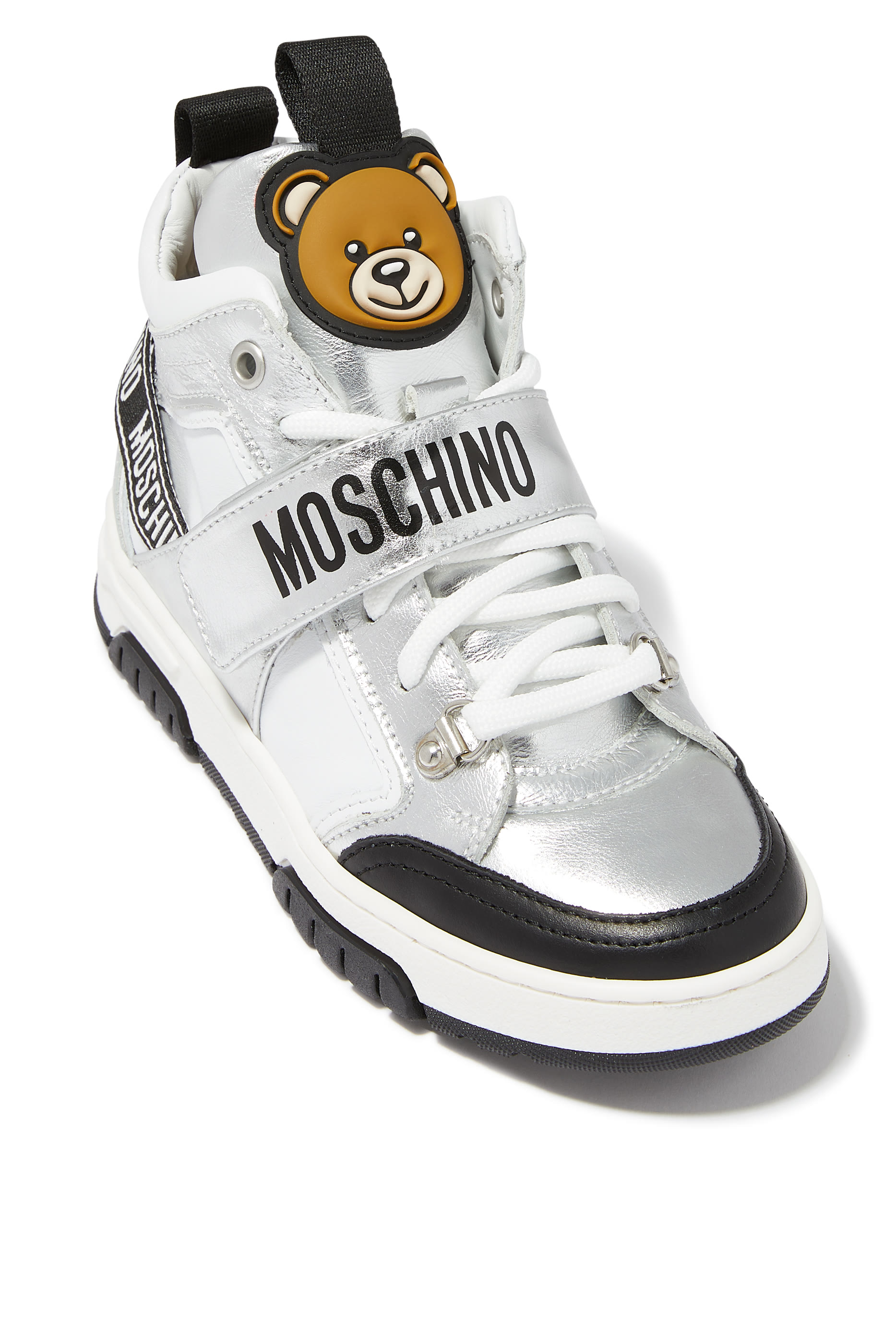 Kids Teddy Bear Leather High-Top Sneakers